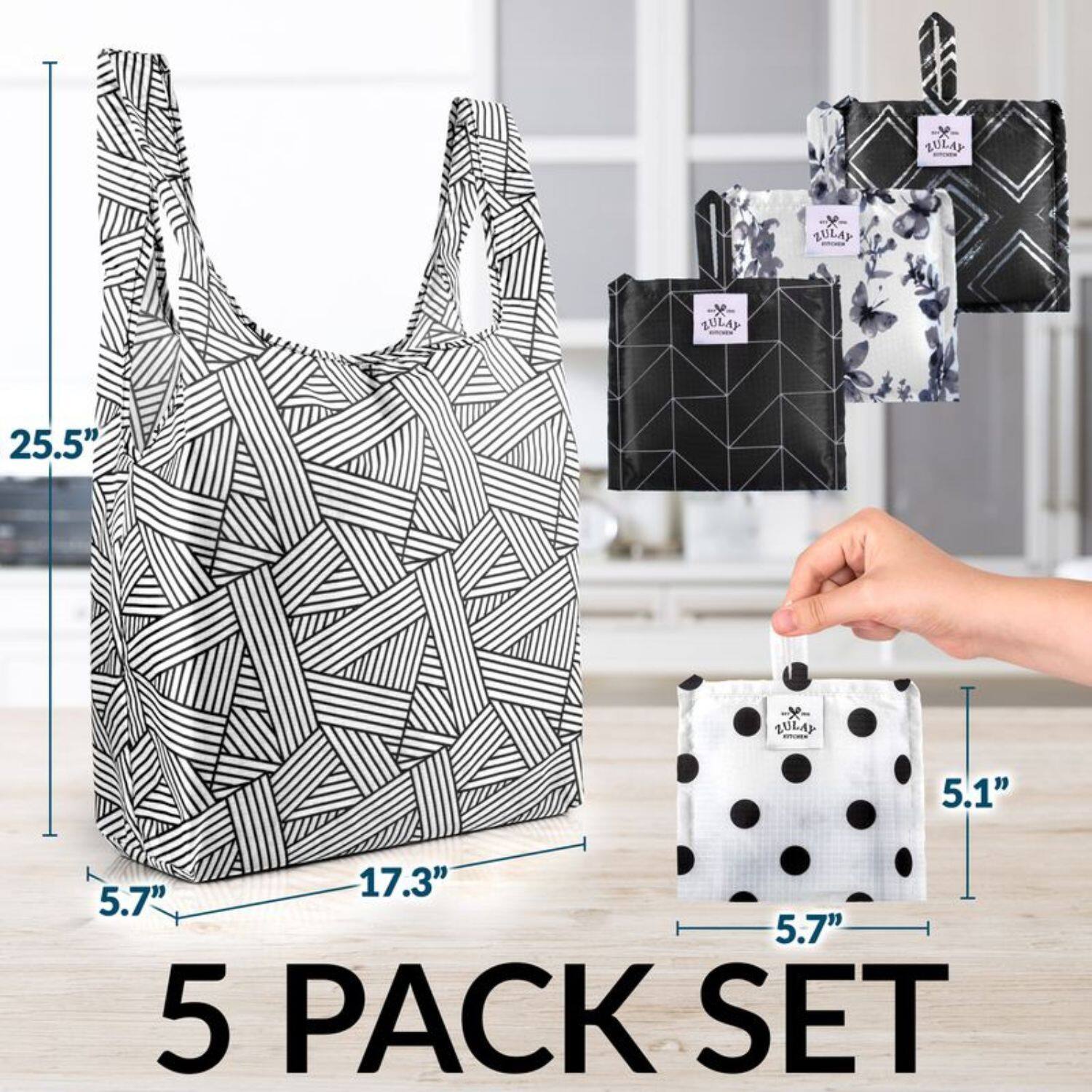 BULAY SULAY - ZULAY  
25.5" x 17.3" x 5.7"  
5.1" x 5.7"  
5 PACK SET