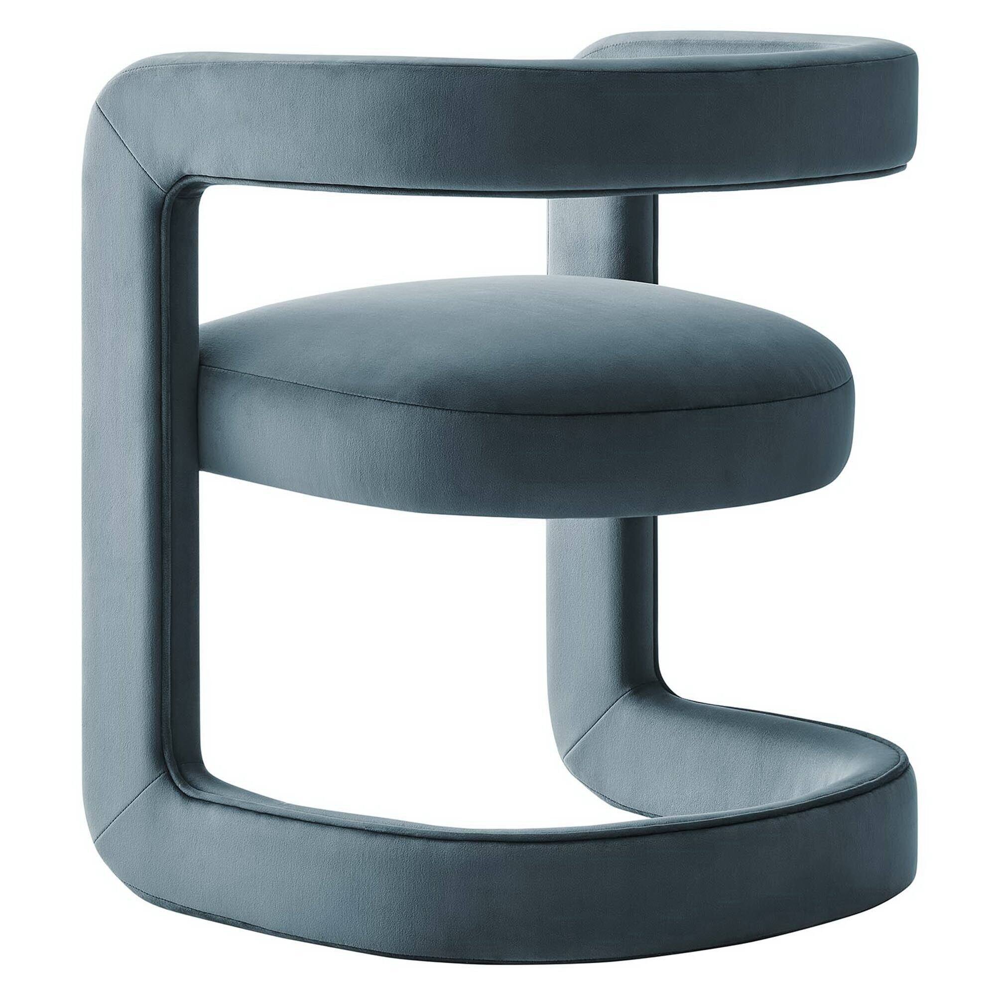 Alt View 1. Modway - Winslow Barrel Performance Velvet Dining Chair  by Modway - Blue.