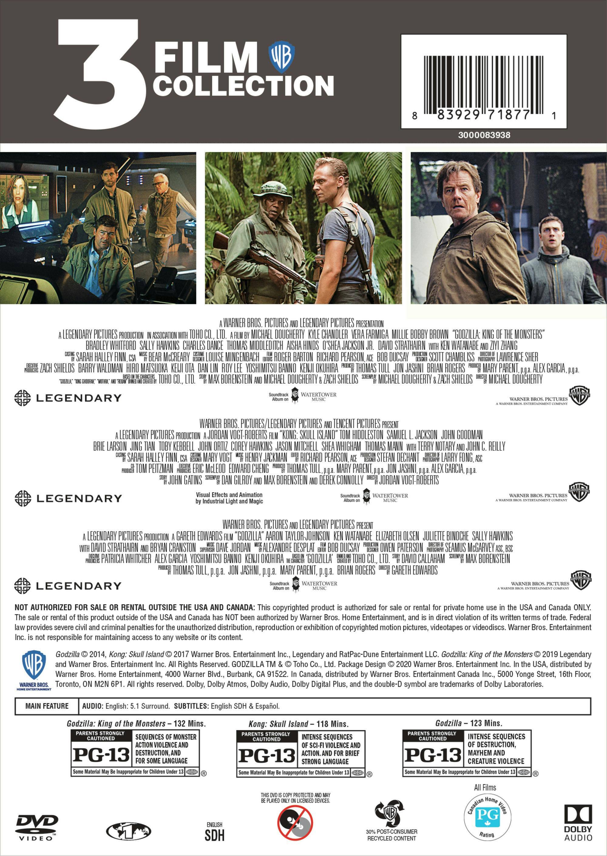 Angle. Godzilla/Godzilla: King of the Monsters/Kong: Skull Island (Box Set) [DVD].