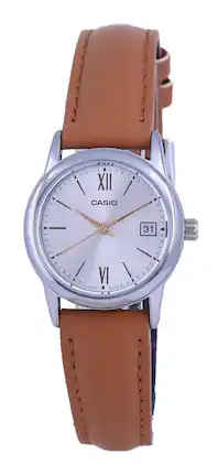Casio - Dial Stainless Steel Analog Quartz LTP-V002L-7B3 LTPV002L-7 Women's Watch - Silver