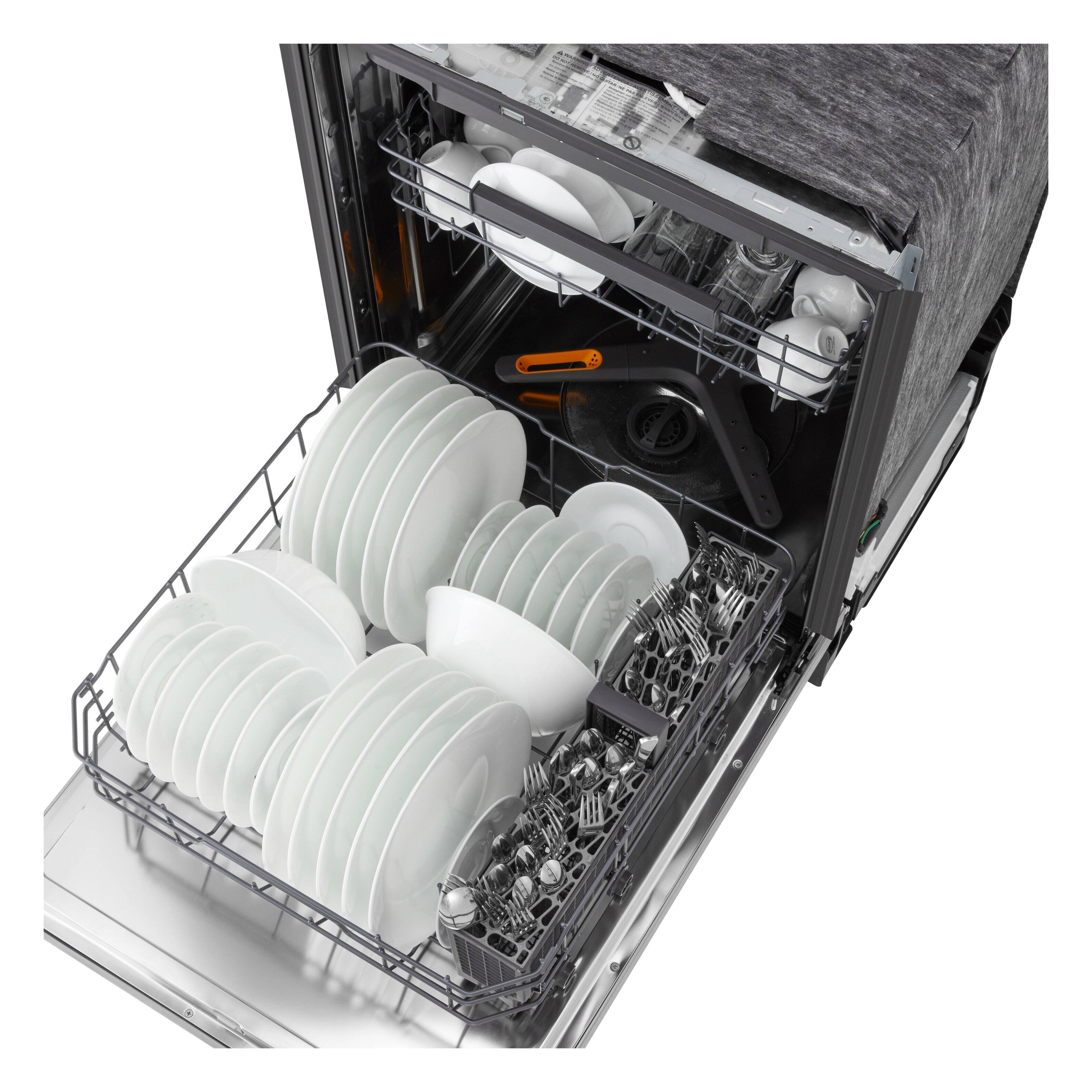 Alt View 19. LG - FlushFit 24" Top Control Smart Built-In Stainless Steel Tub Dishwasher with 3rd Rack, 1-Hour Wash & Dry Cycle and 46dBA - PrintProof Stainless Steel.