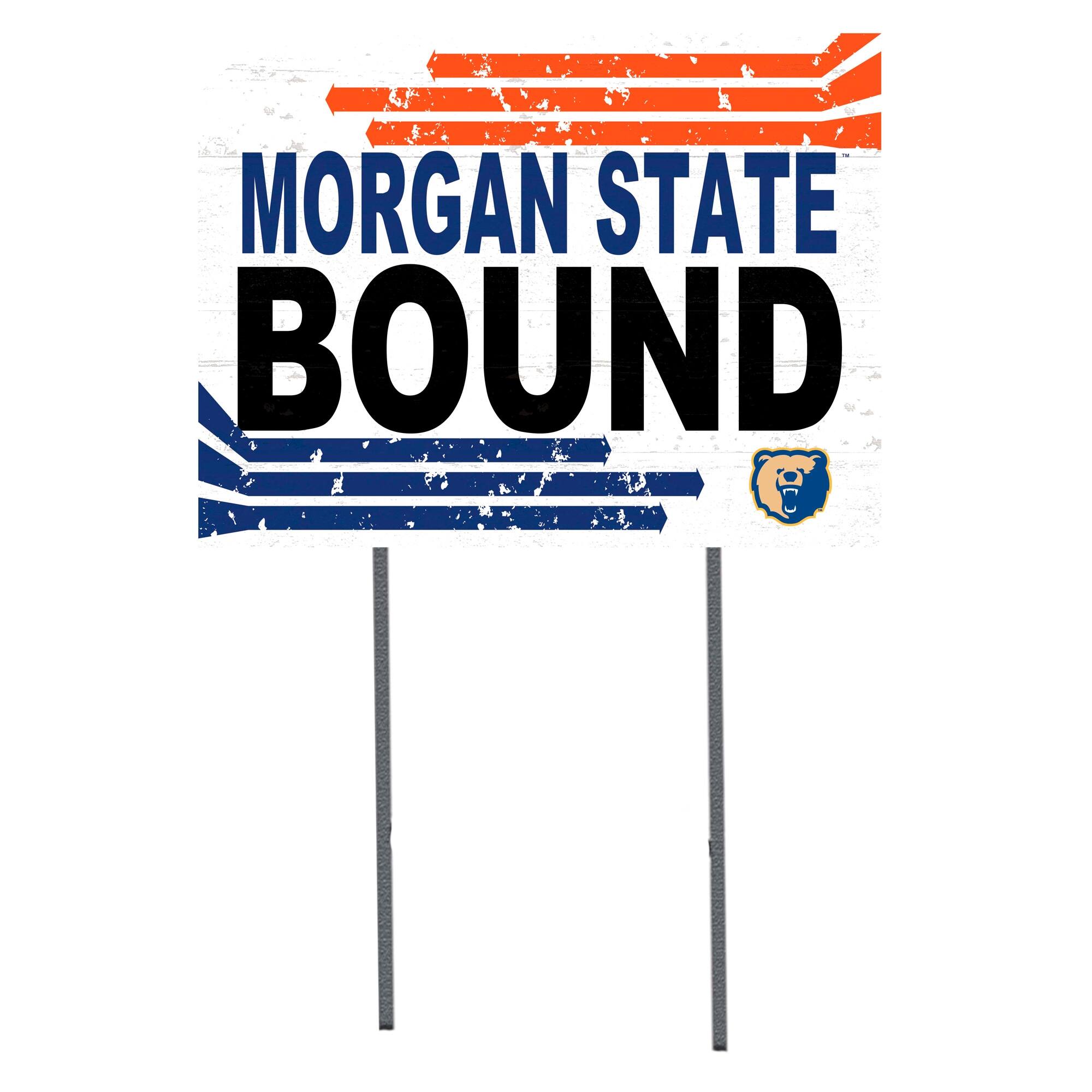 White Morgan State Bears 18" x 24" Bound Yard Sign