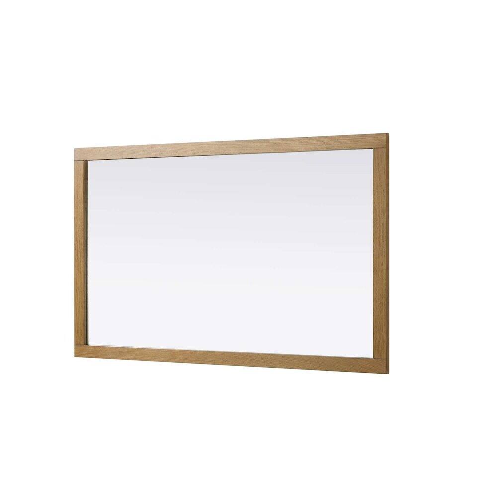 Back. Elegant Kitchen and Bath - Noah Wooden Rectangle Mirror 60 x 36 in Honey Teak - Honey Teak.