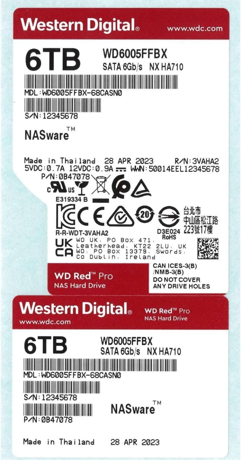 Western Digital WD Red Pro WD6005FFBX 6TB 7200 RPM 256MB Cache