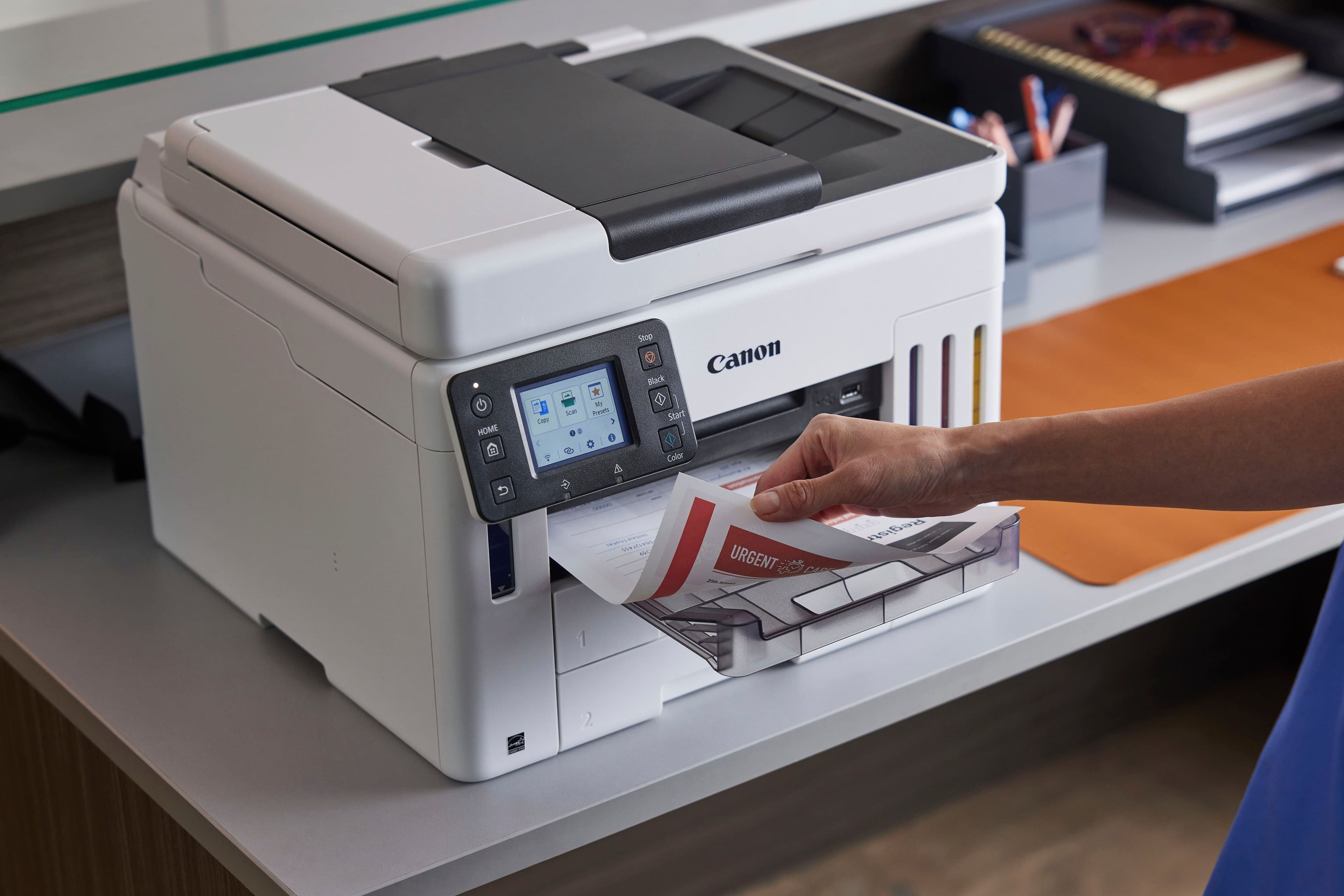 HOME Lam - sr nEWM 1 . . e O & S0op Canon Black Start Color URGENT Regist 1 2