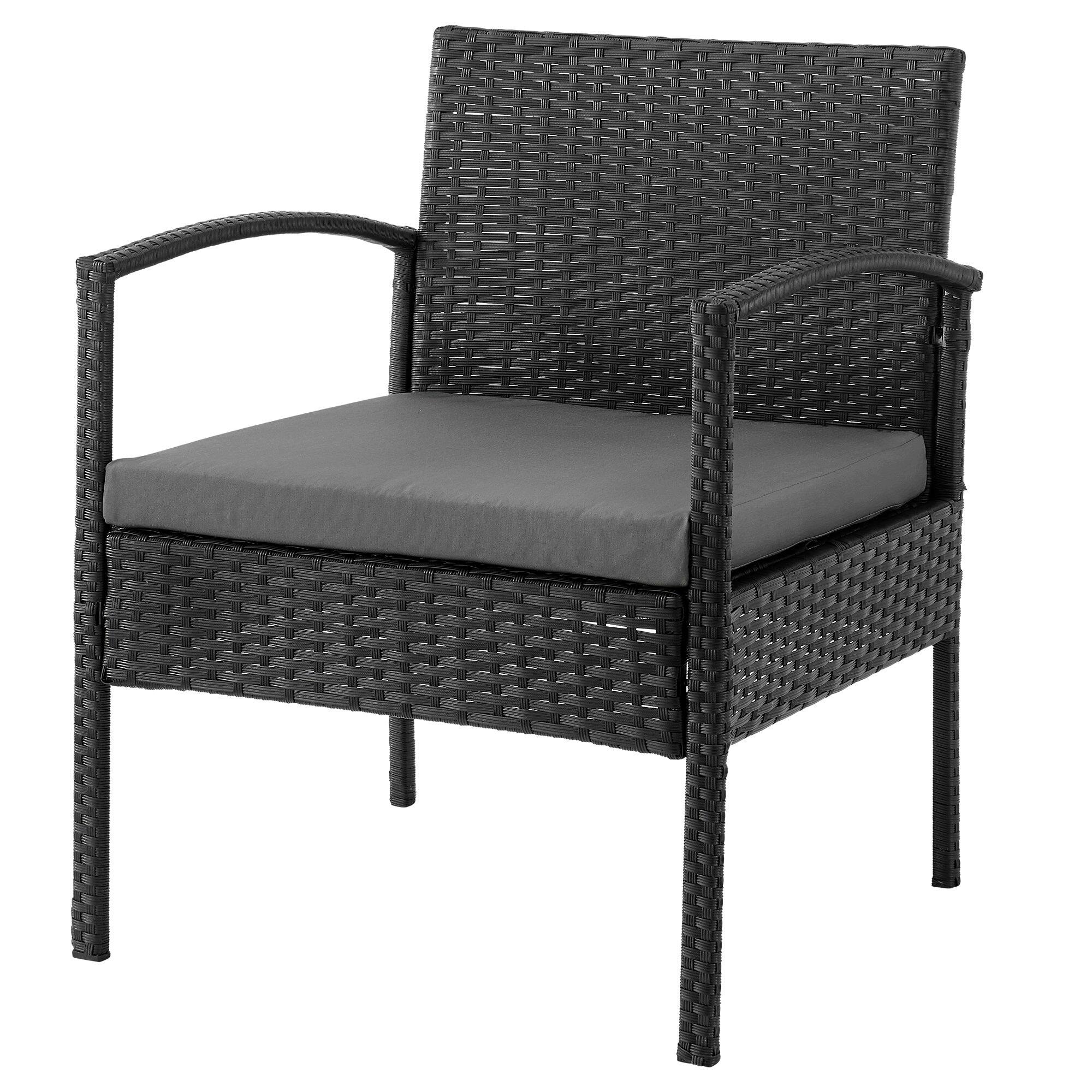 Alt View 6. Manhattan Comfort - Noli Modern 3-Piece Patio Conversation Set - Black and Gray.