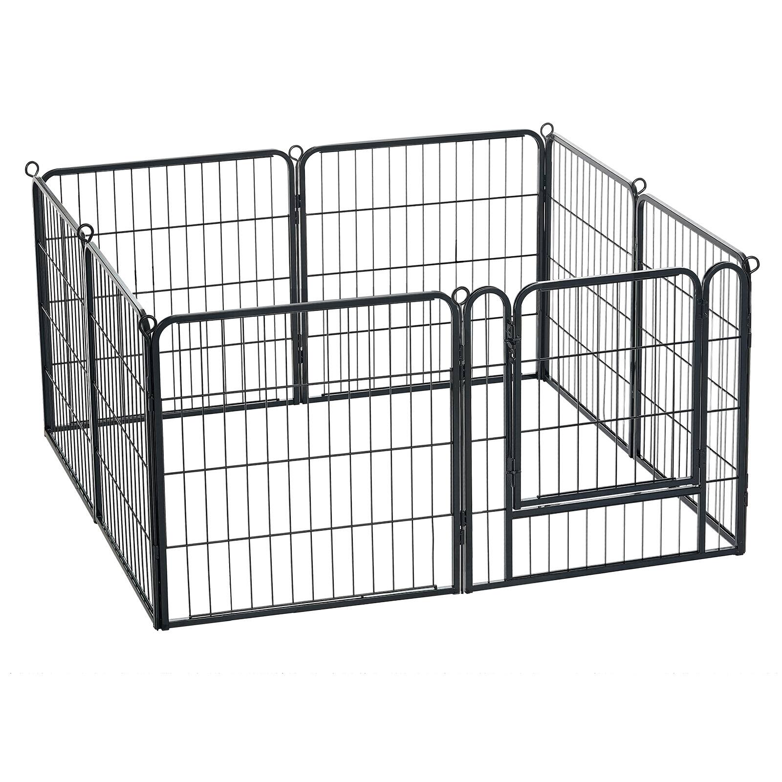 Alt View 5. VEVOR - Dog Playpen 24 Inch 8 Panels Foldable Metal Exercise Pen Pet Fence, Indoor/Outdoor Heavy Duty Puppy Crate Kennel - Black.