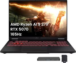 ASUS - TUF A16 16" WUXGA Gaming Laptop,AMD Ryzen AI 9 270,GeForce RTX 5070,32GB DDR5,2TB SSD+1TB Dock Set,Win 11 - Gray