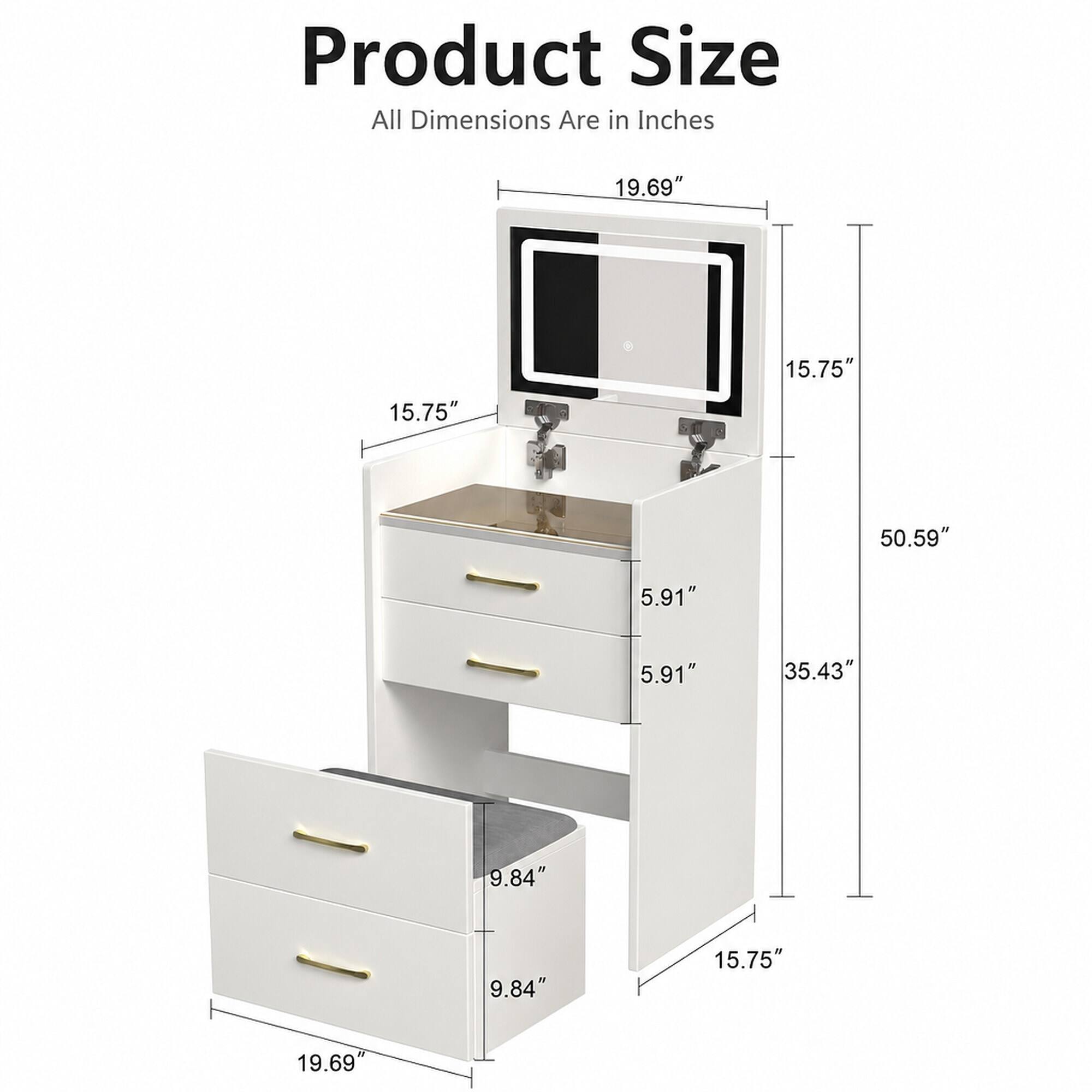 Product Size  
All Dimensions Are in Inches

19.69"  
15.75"  
15.75"  
50.59"  
5.91"  
5.91"  
35.43"  
9.84"  
9.84"  
15.75"  
19.69"