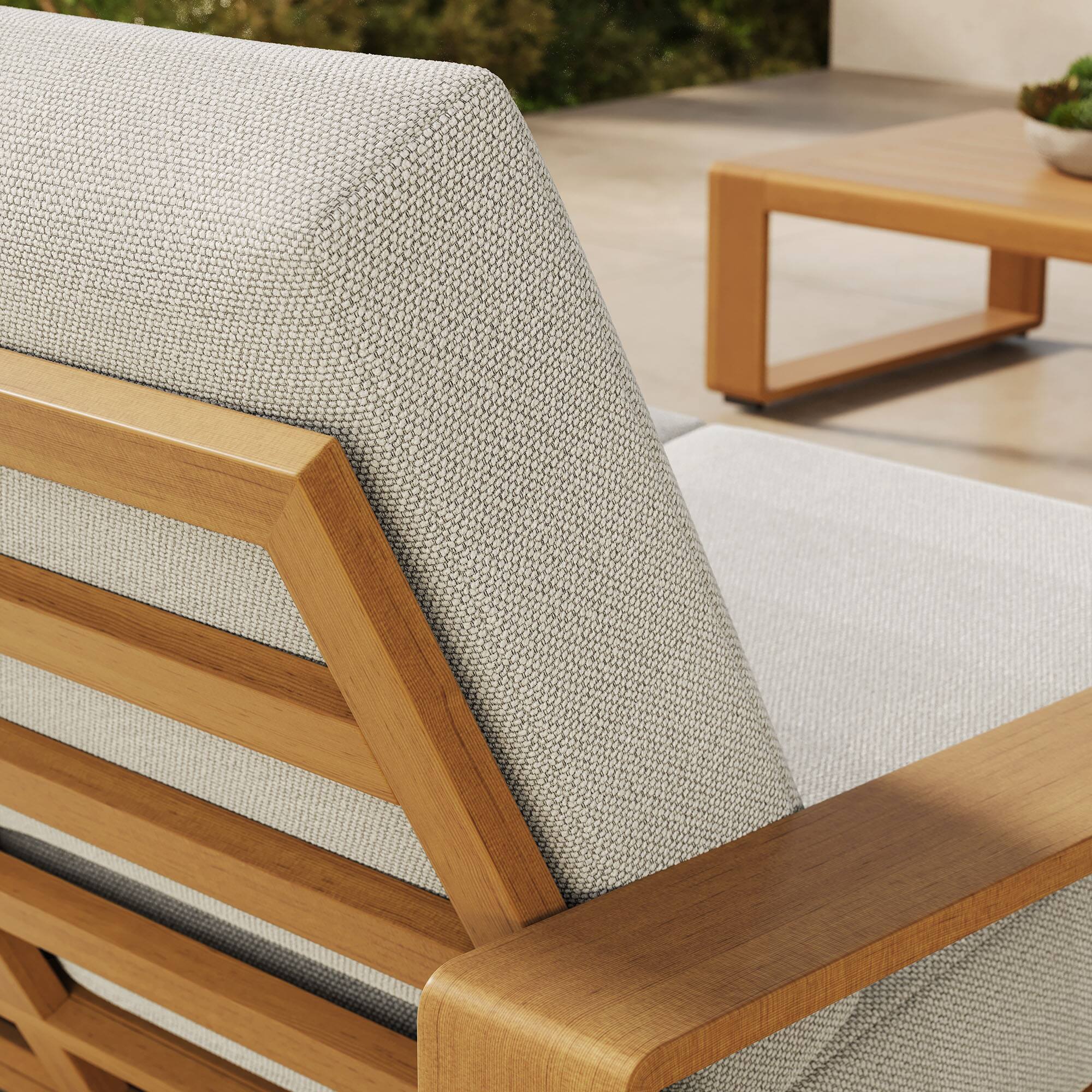 Alt View 1. Modway - Lirienne Outdoor Patio Aluminum Faux Wood Loveseat by Modway - Ivory Natural.