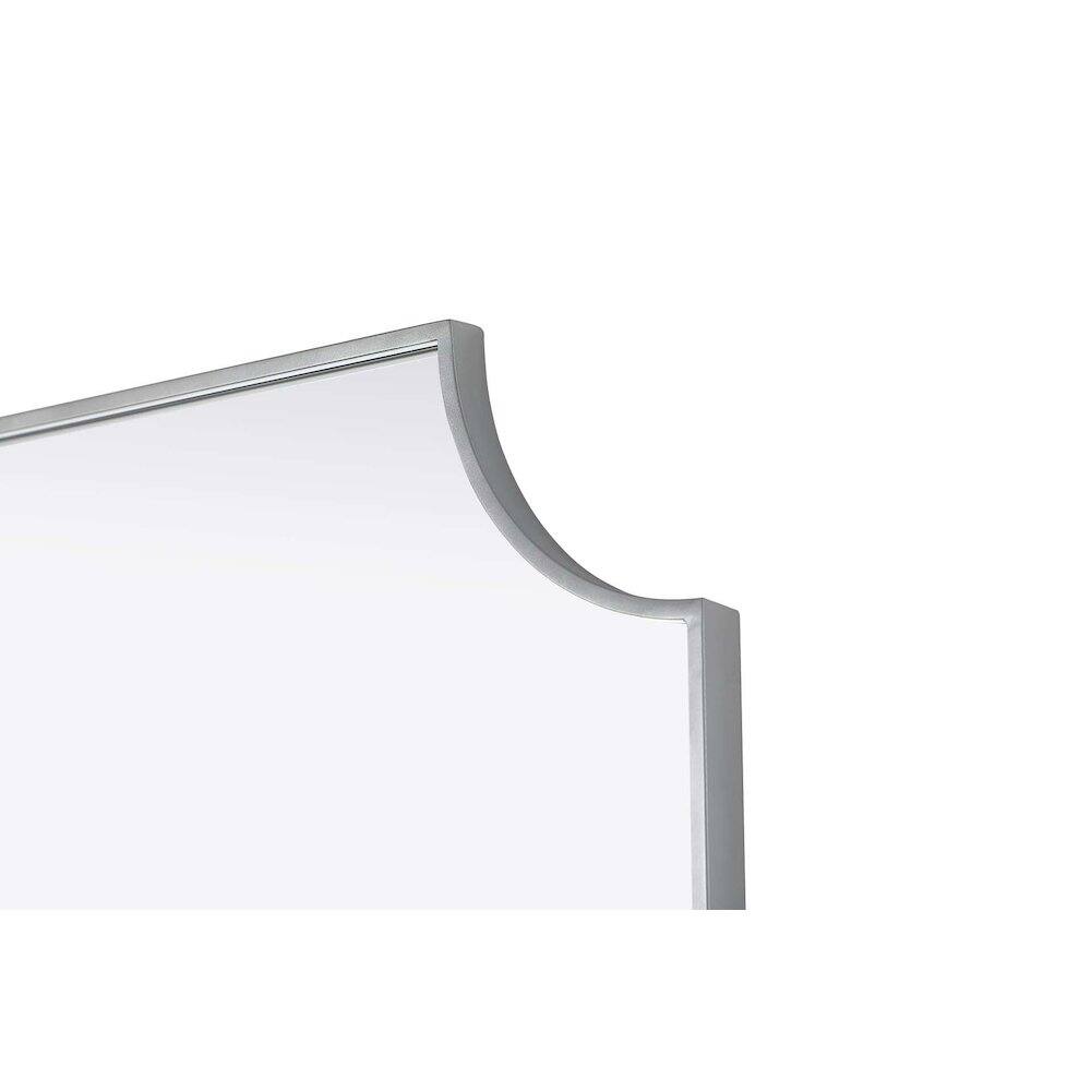 Left. Elegant Kitchen and Bath - Notched Metal Mirror 27x42 inch in Silver - Silver.