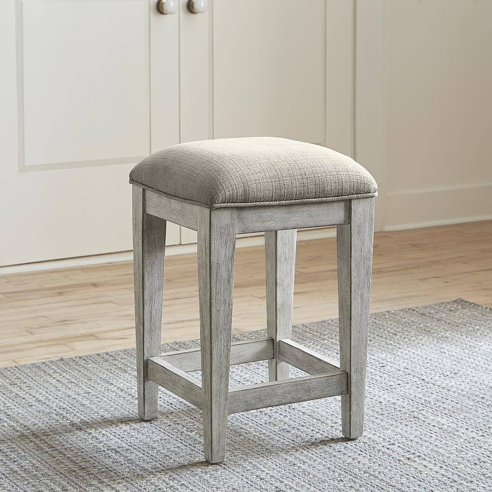 Alt View 1. Liberty Furniture Industries - Upholstered Console Stool - White.