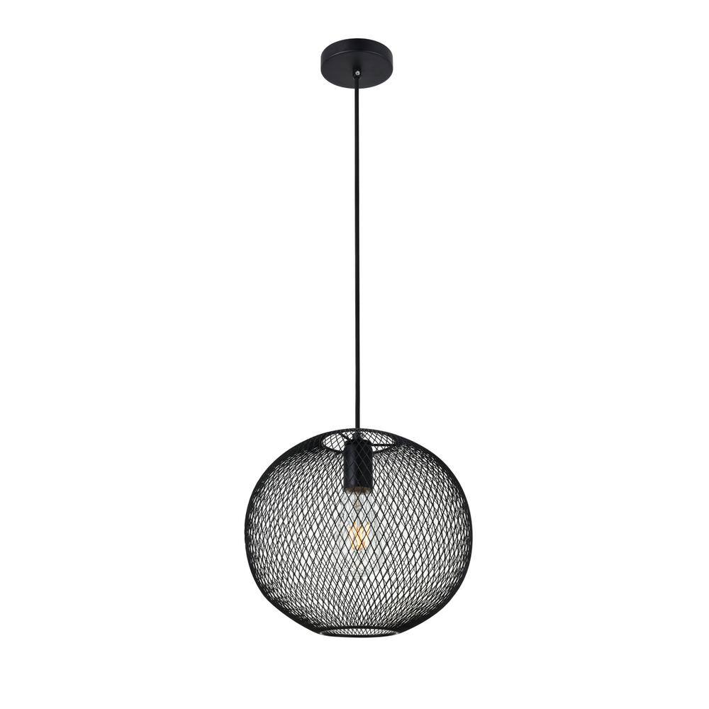Alt View 2. Living District - Keller 1 Light Black Pendant - Black.