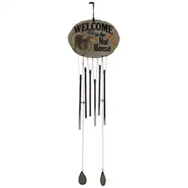 Spoontiques - Welcome to the Nut House Squirrel Outdoor Garden Wind Chime 19 inch
