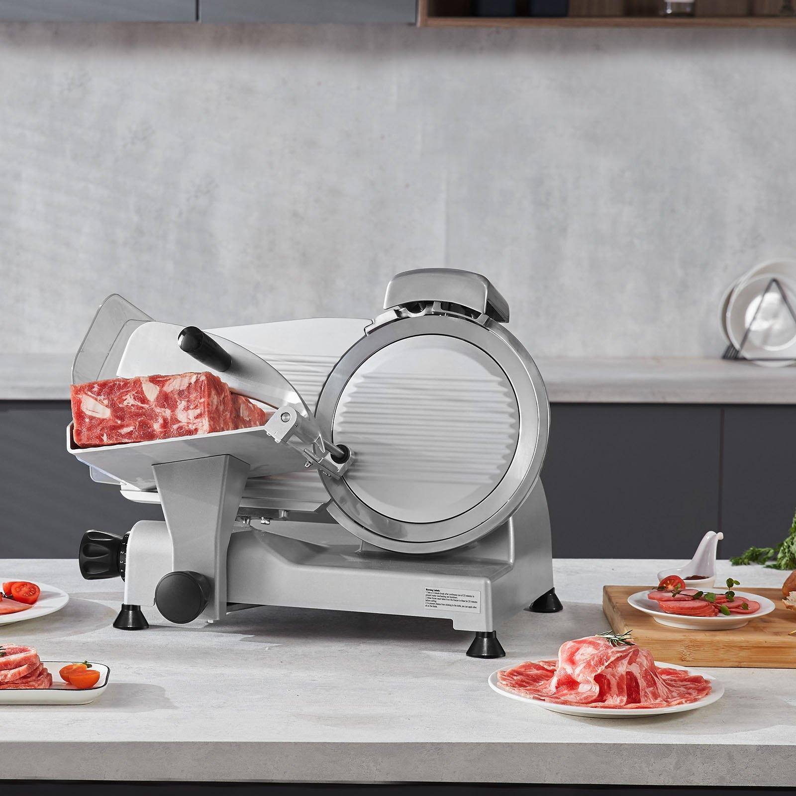 Alt View 1. Glintex - 10 Inch Meat Slicer 340W Built-in Sharpener Stainless Blade Adjustable Cutters & Slicers for Meat Cheese.