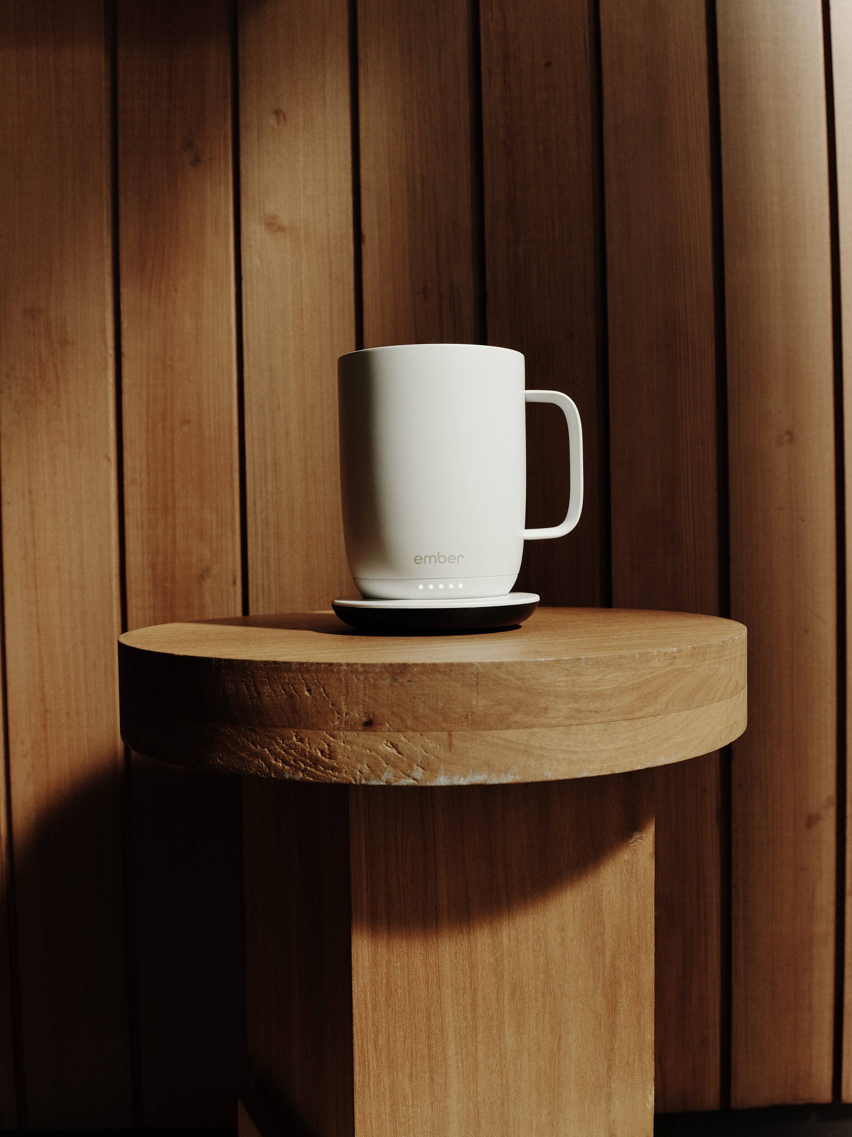 Angle. Ember - Mug 3 Smart Heated Coffee Mug Temperature Control, 10 oz - White.