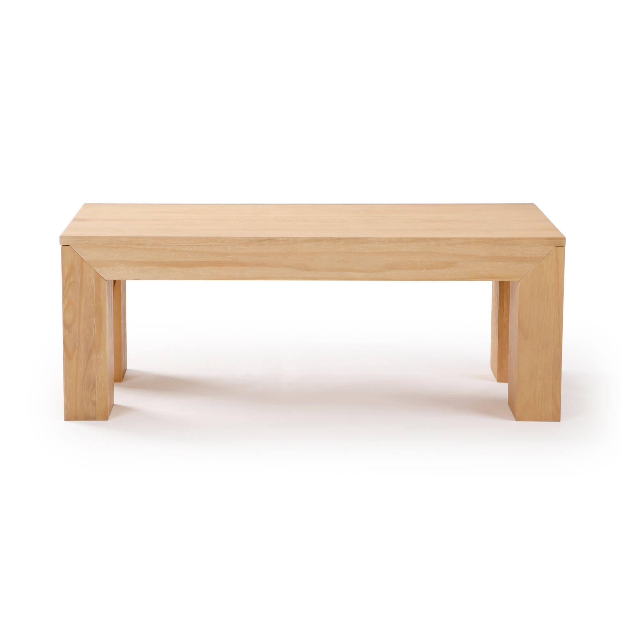 Alt View 4. Plank+Beam - Modern Rectangular Coffee Table (40in x 20in / 1020mm x 510mm), Blonde Wirebrush - Blonde Wirebrush.