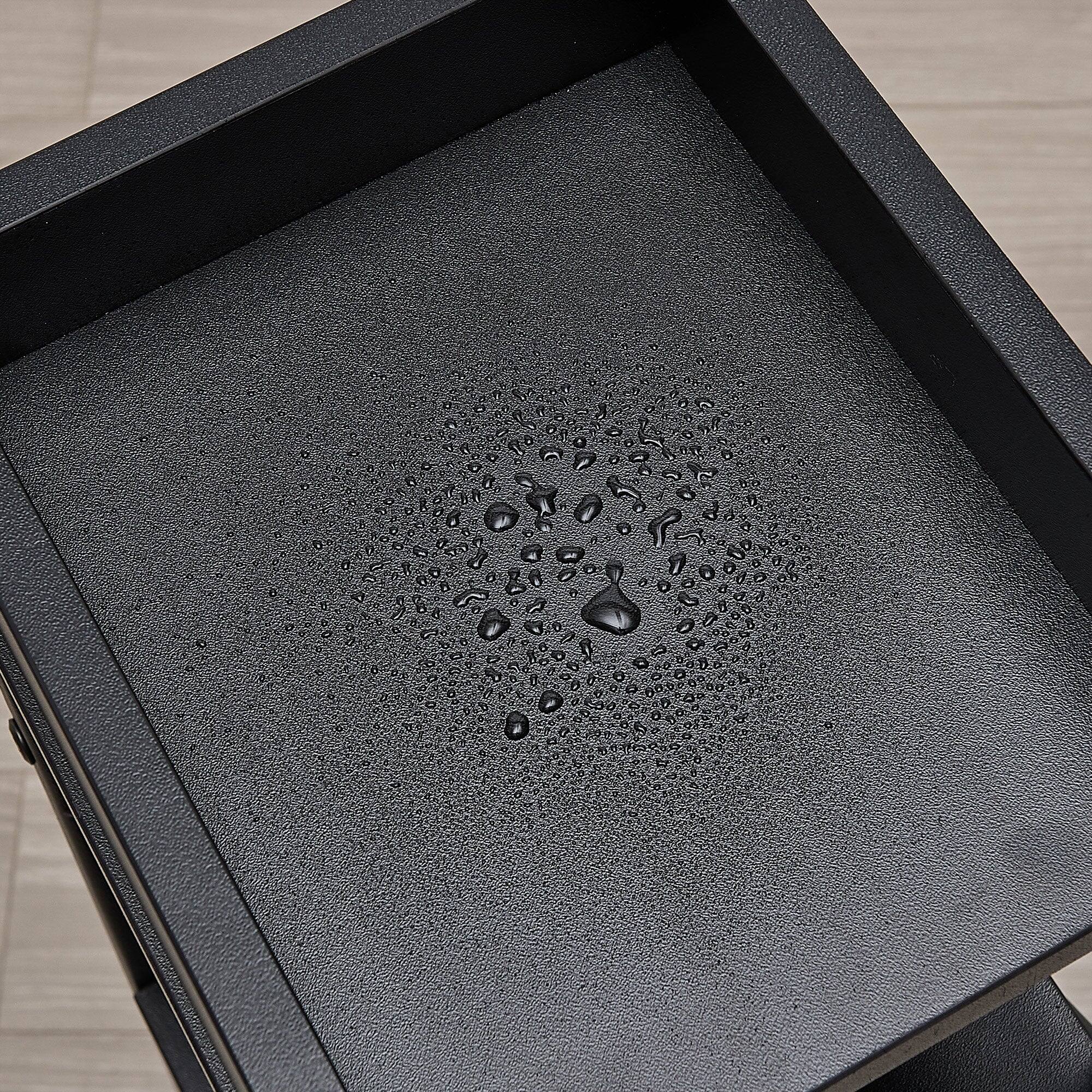 Alt View 4. Vecelo - 4-in-1 Bathroom Storage Cabinet with Toilet Paper Holder - Slim Toilet Organizer, Towel Rack & Enclosed Storage - Black.