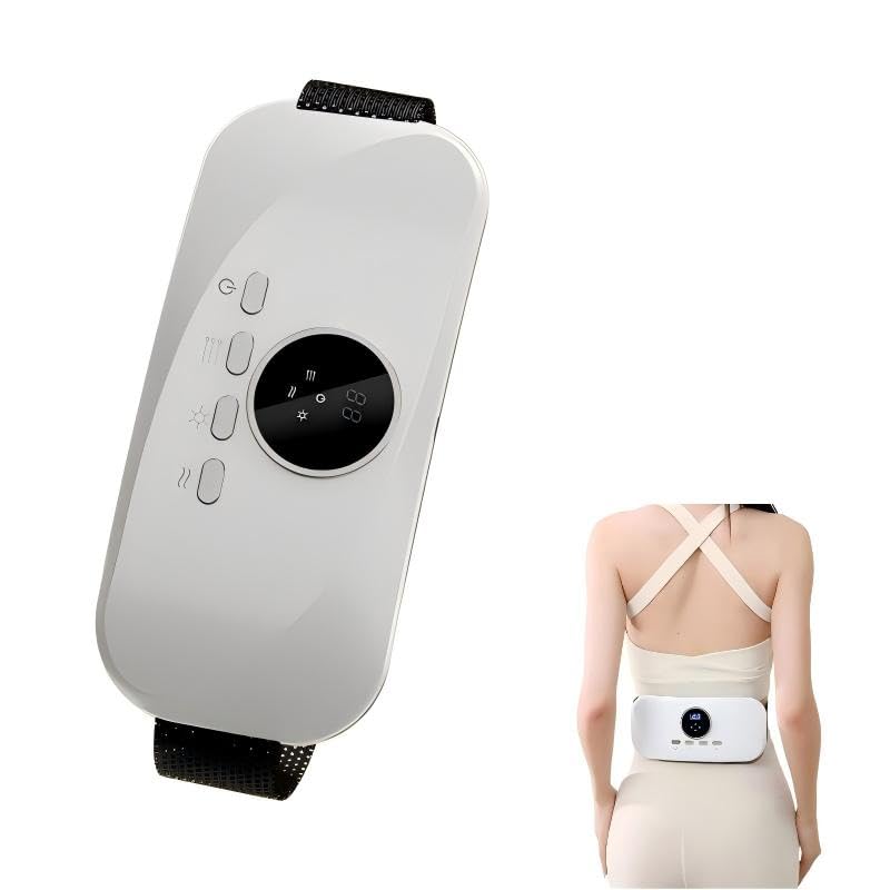 Front. Cluzine - Dual-Zone Heating Massage Belt: 360° wrap, 8 intensities, 3 heat levels, wireless, relieves waist & abdomen tightness.