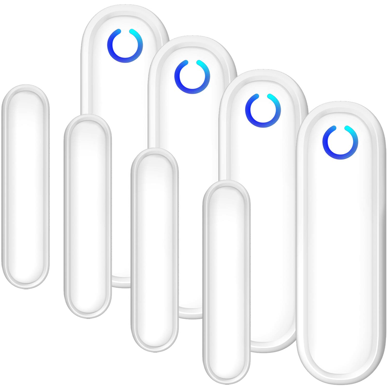 Front. Fosmon - 4 Pack WaveLink Add-On Door Contact Sensor Unit (No Receiver) - White - White.