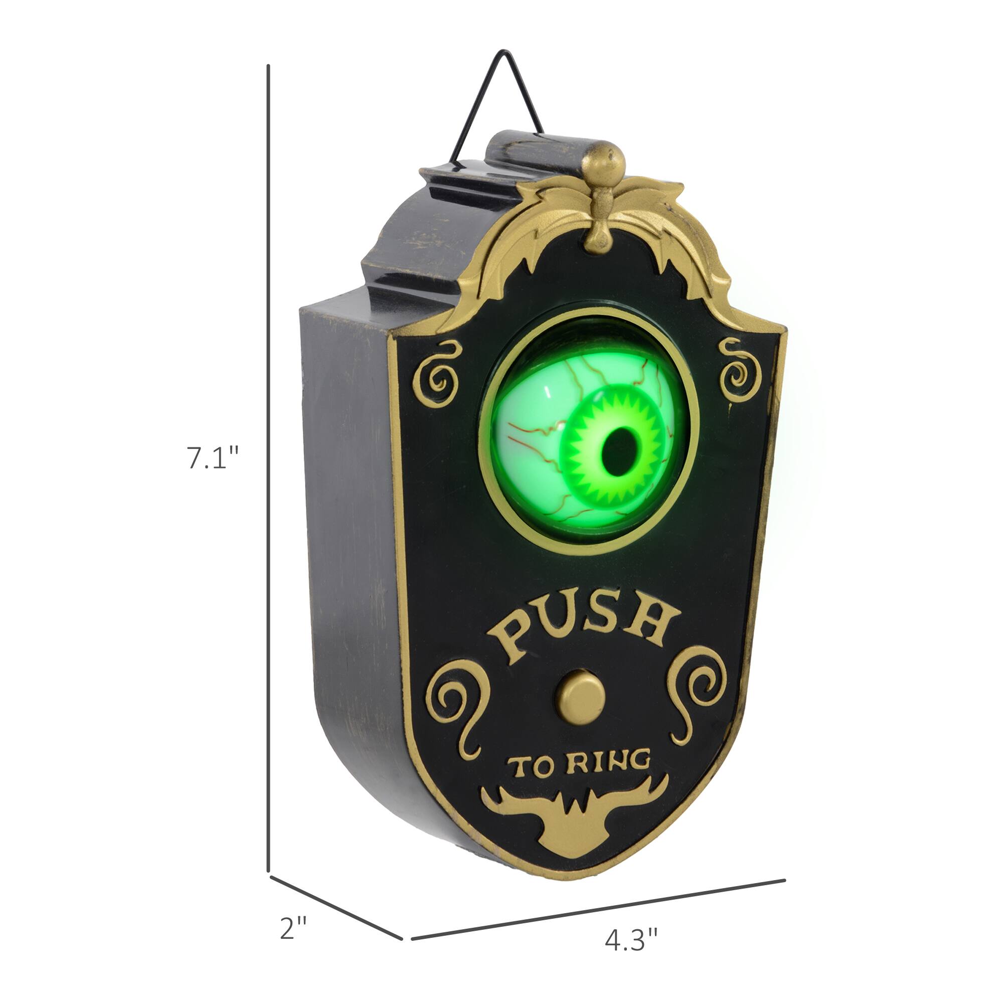 The corrected text is: 7.1" x 6" x 2" PUSH TO RING 4.3"