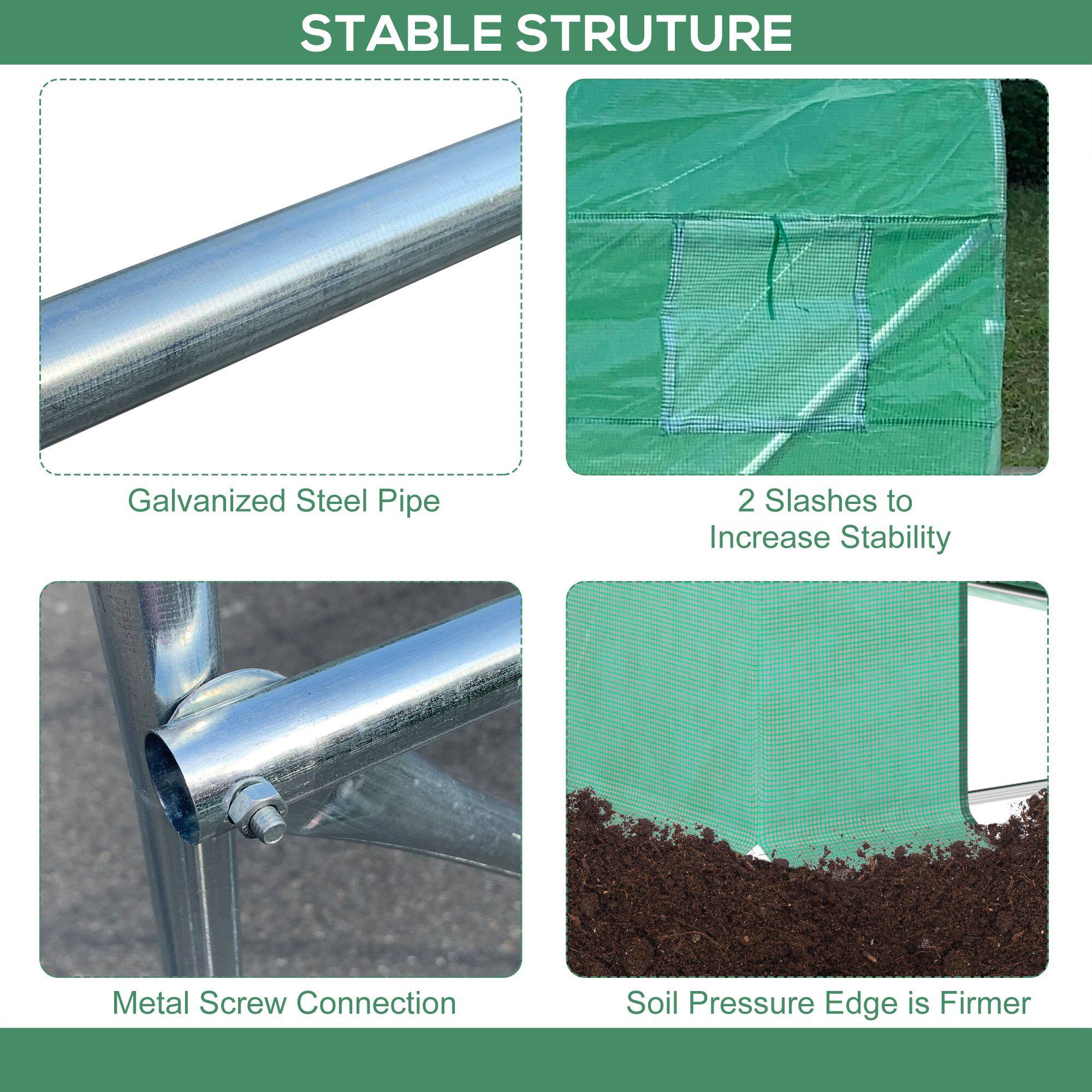 STABLE STRUTURE
Galvanized Steel Pipe
2 Slashes to Increase Stability
Metal Screw Connection
Soil Pressure Edge is Firmer
