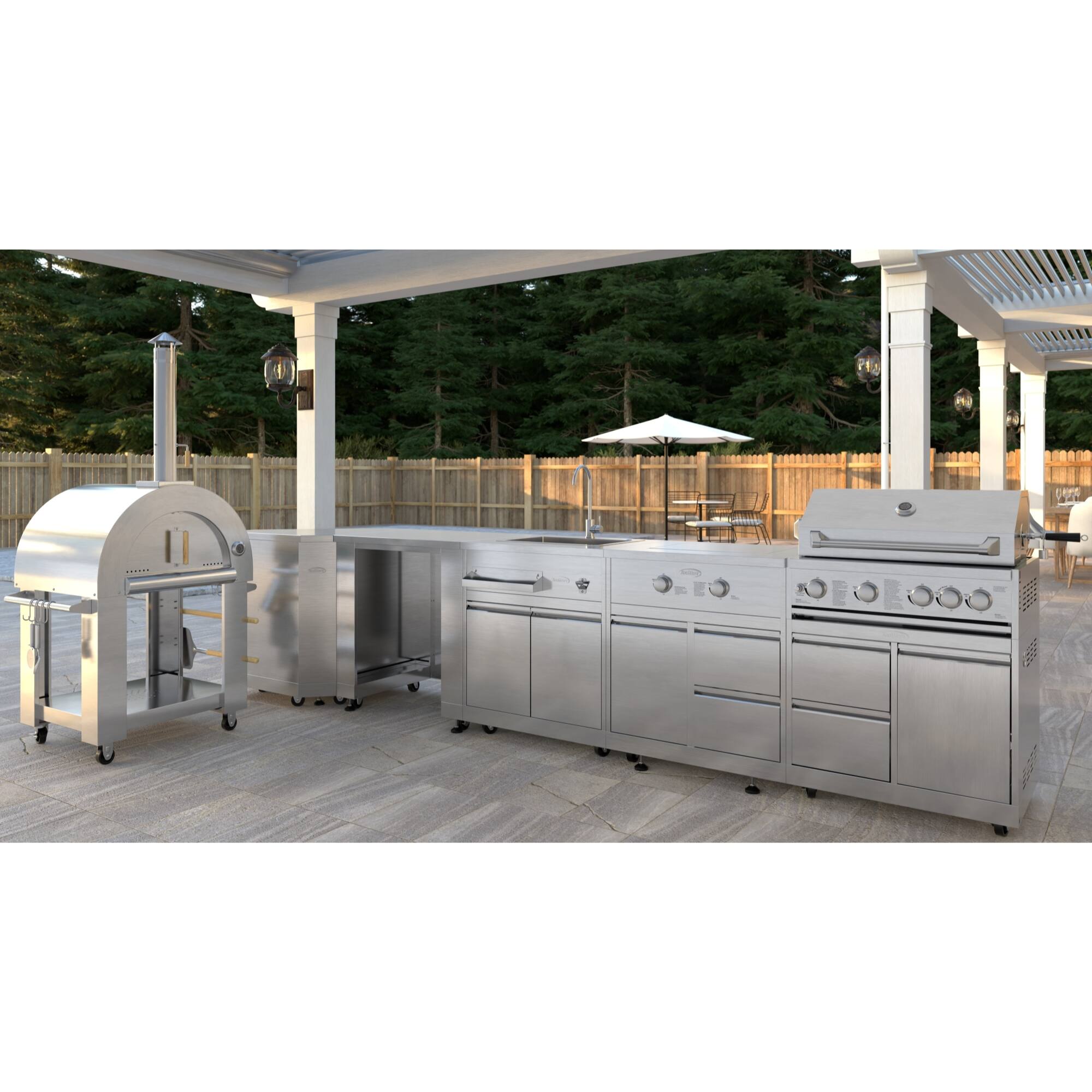 Back. Koolmore - KoolMore Outdoor Kitchen 30 in. BBQ Liquid Propane Grill with Cabinet in Stainless-Steel (KM-OKS-BQ30-BQ30CAB) - Stainless Steel.
