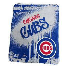Logo Brands - Chicago Cubs 50" x 60" Classic Graffiti Fleece Throw Blanket - Royal