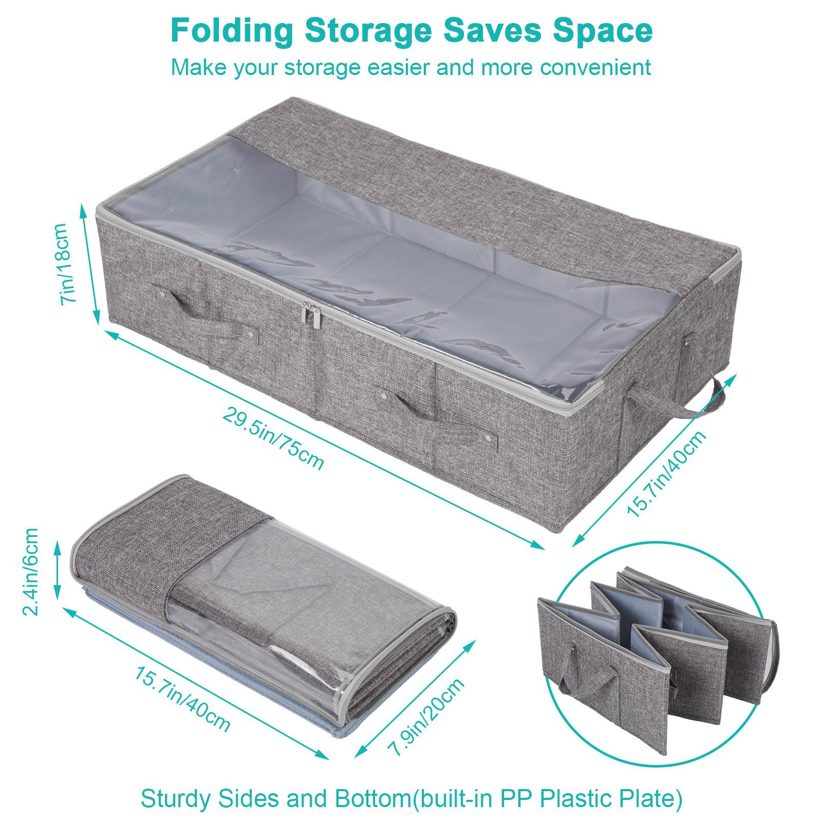 Folding Storage Saves Space, Make your storage easier and more convenient, 18cm, 29.5in/75cm, 15.7in/40cm, 15.7in/40cm, 2.4in/6cm, 7in/20cm, Sturdy Sides and Bottom(built-in PP Plastic Plate)