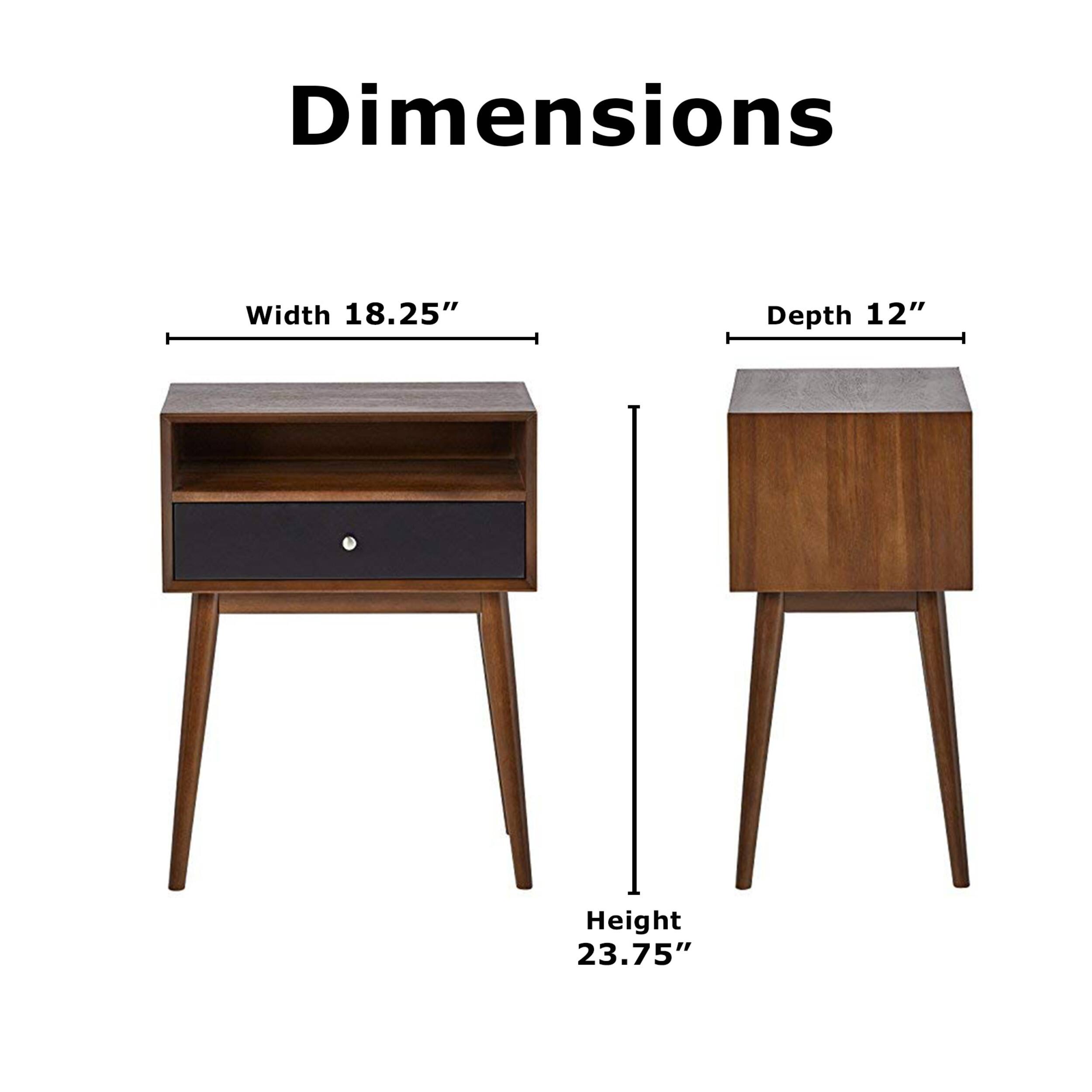 Left. Adore Decor - Rivet Mid-Century Modern Wood Media TV Console Table - Walnut Brown.