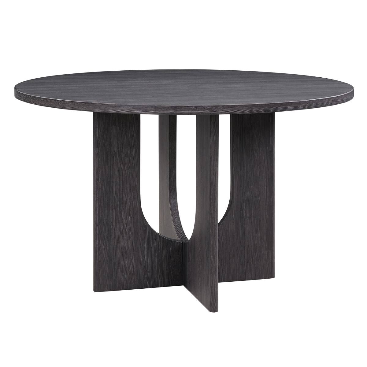 Alt View 7. Loheer - Loheer Round Dining Table for 4, 47.3-Inch MDF Table with Antique Black Finish - Antique Black.