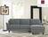Alt View 3. Lifestyle Solutions - Hartford Three Seat Sectional Sofa Upholstered Microfiber Fabric Curved Arms - Dark Grey.