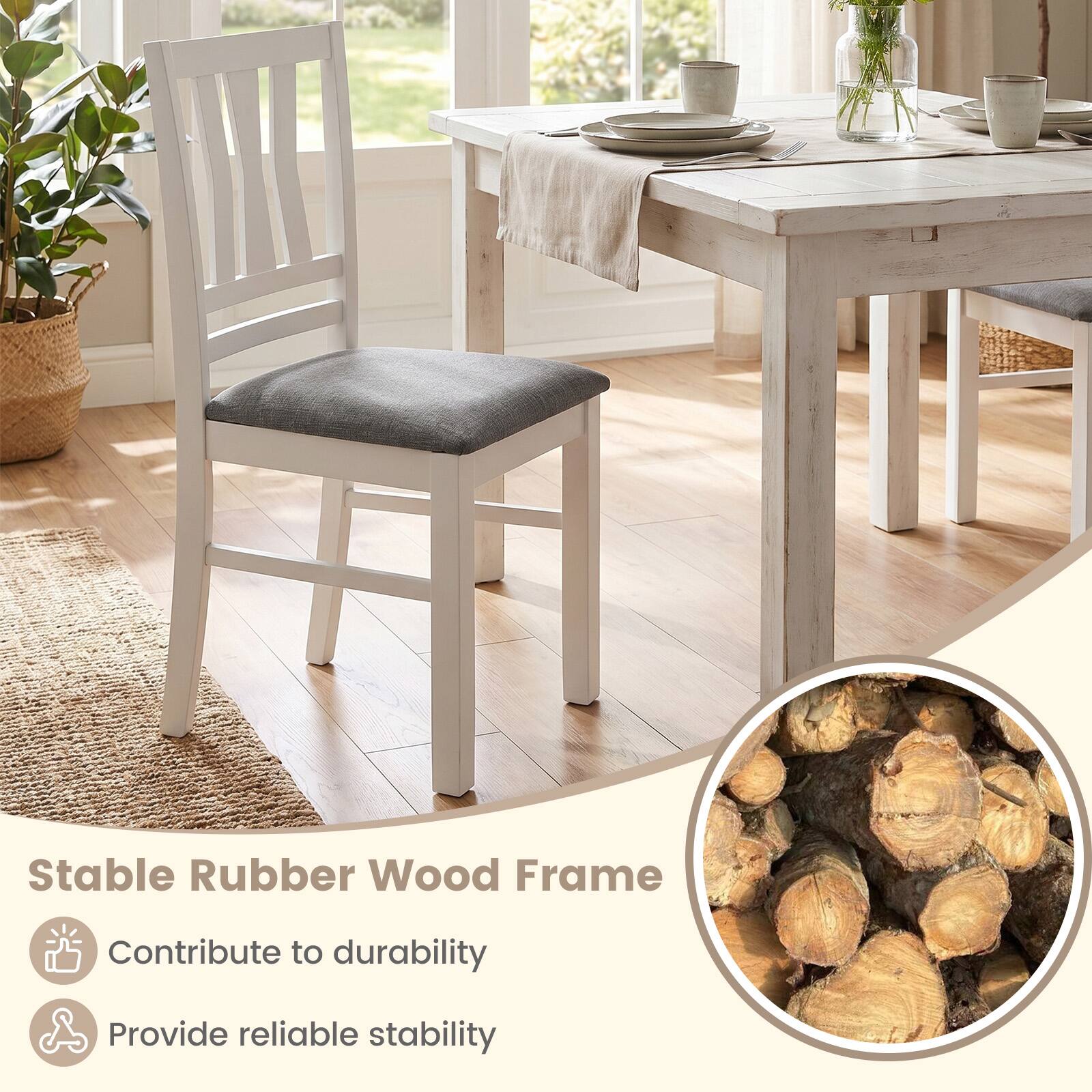 Stable Rubber Wood Frame  
Contribute to durability  
Provide reliable stability