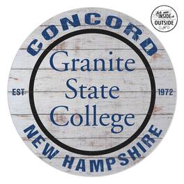 Jardine - Granite State College 20'' x 20'' Indoor/Outdoor Weathered Circle Sign - White