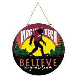 Evergreen Enterprises - Virginia Tech Hokies 18" Bigfoot "Believe in Yourself" Team Logo Wood Round Door Sign - Multicolor