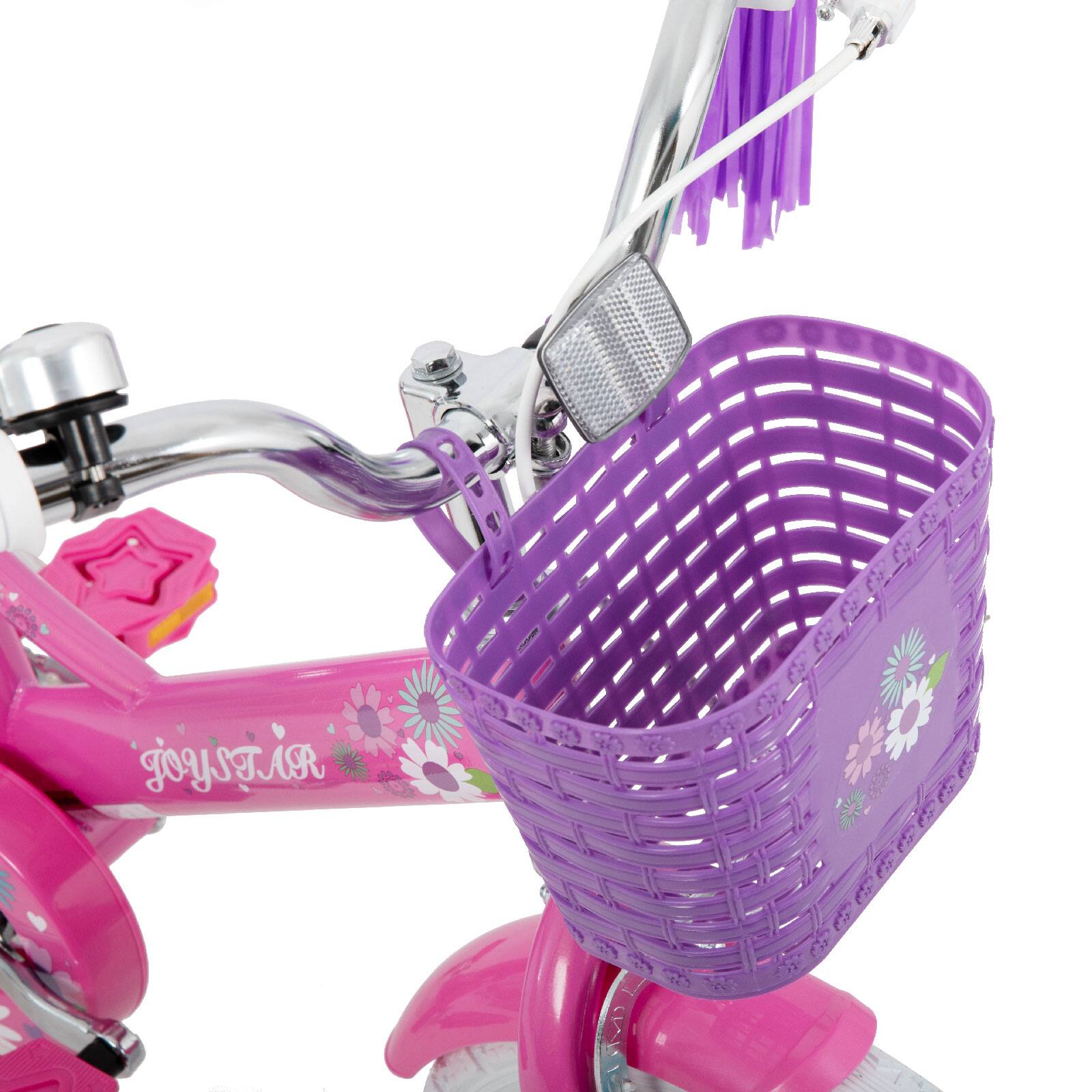 Alt View 8. JOYSTAR - JOYSTAR Little Daisy Kids Bike for Girl Boy Ages 3-5, Child's Bicycle with Doll Seat & Streamers, 14" Purple Pink - Purple Pink.