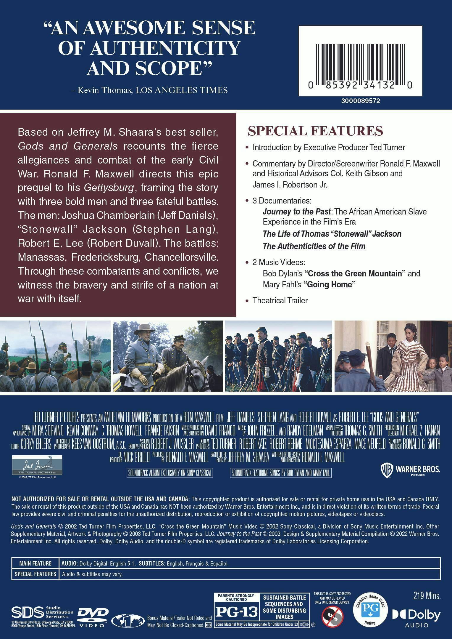 Angle. Gods and Generals (DVD Widescreen) [DVD].