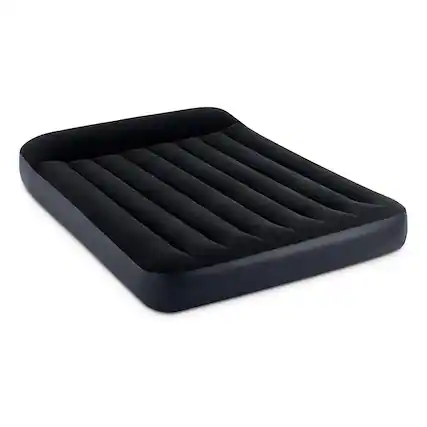 Front. Intex - INTEX 64147ED Dura-Beam Standard Pillow Rest Air Mattress: Fiber-Tech – Full Size – Built-in Electric Pump – 10in Bed He - None.