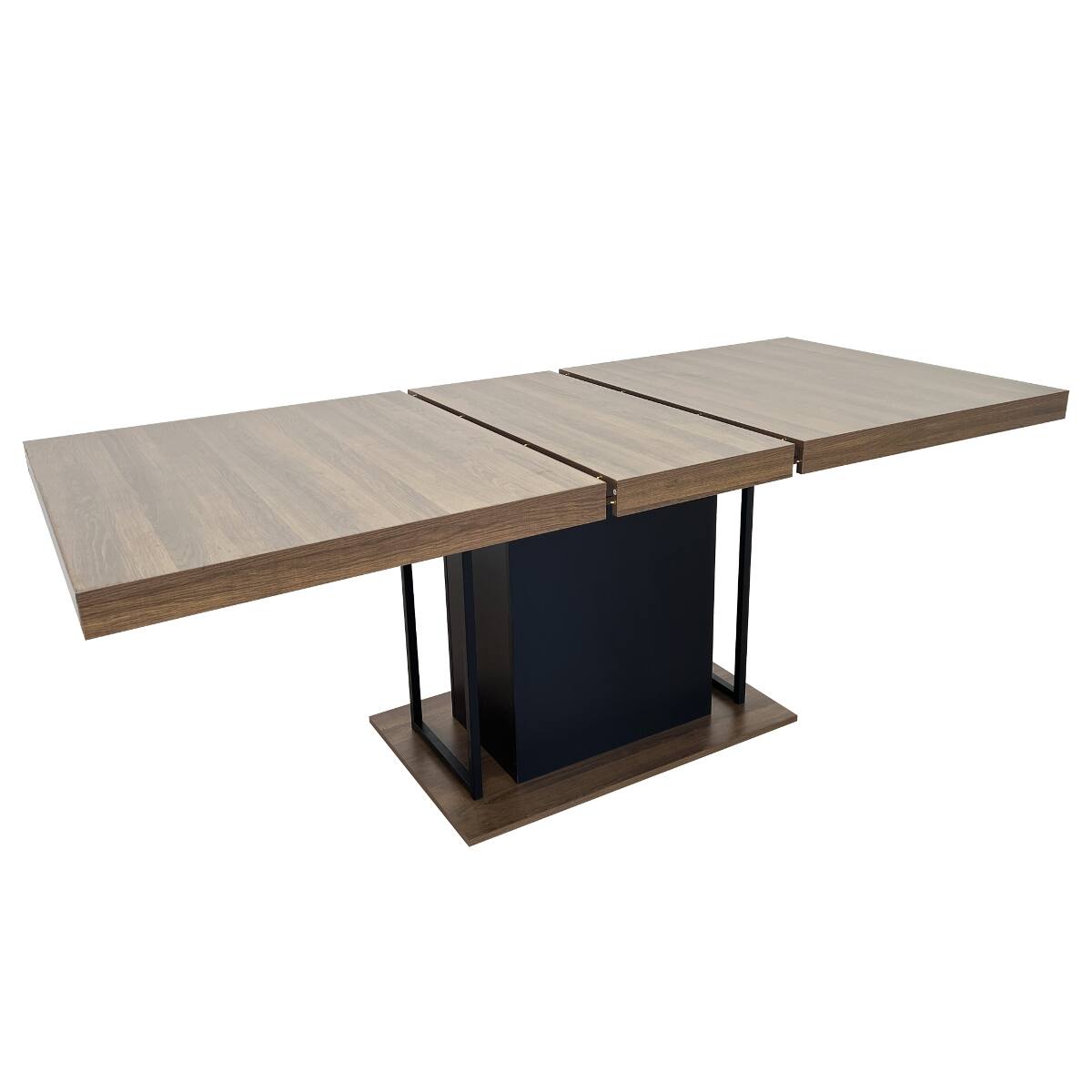Alt View 7. Loheer - Loheer Extendable Dining Table, Rectangular Aged Wood Look, Seats Six to Ten, 63 to 79 Inches - Black Brown.