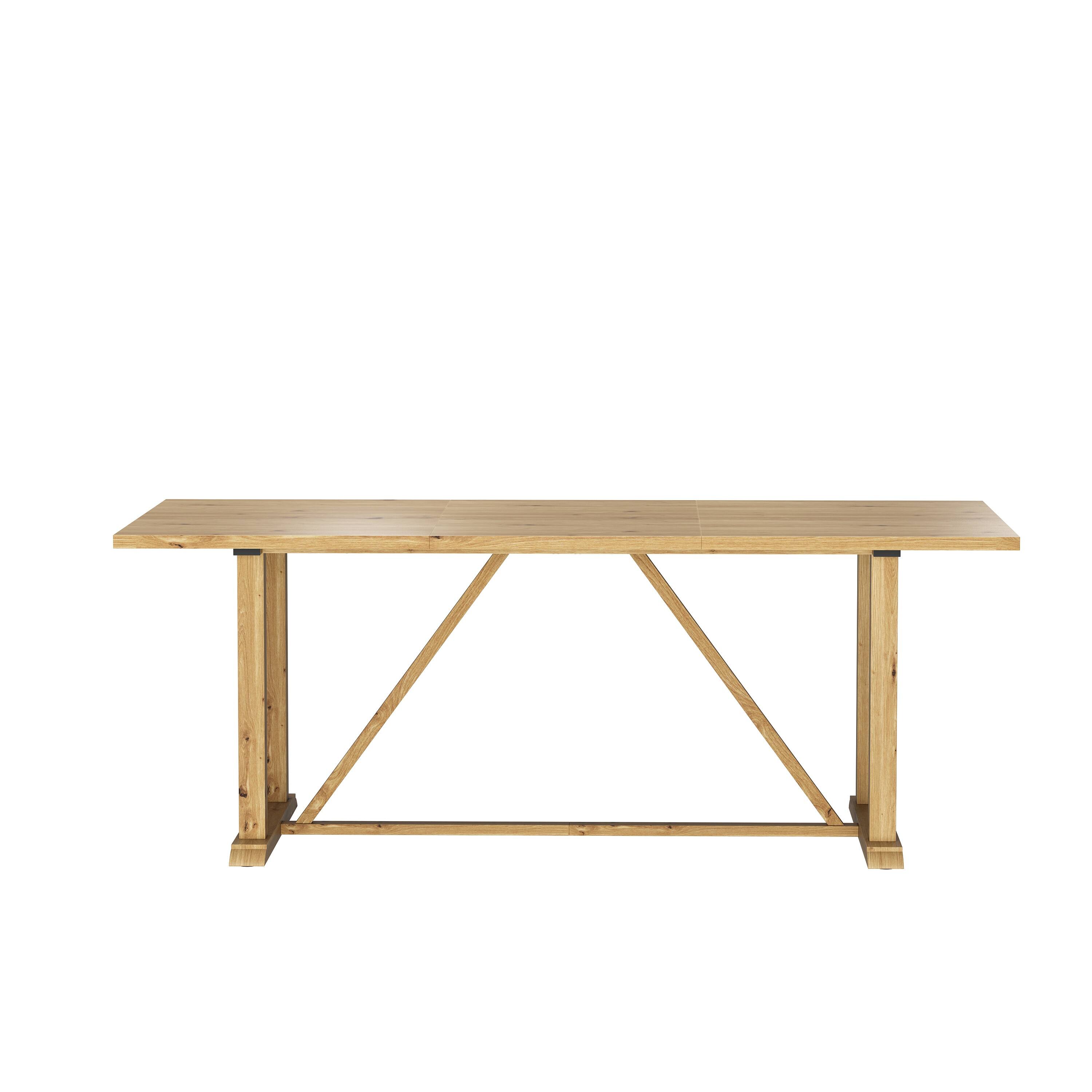 Angle. Famapy - Large Writing Desk 78.7" - Spacious Home Office Computer Desk Natural Wood Grain Finish Workstation for Study & Meeting - Wooden.