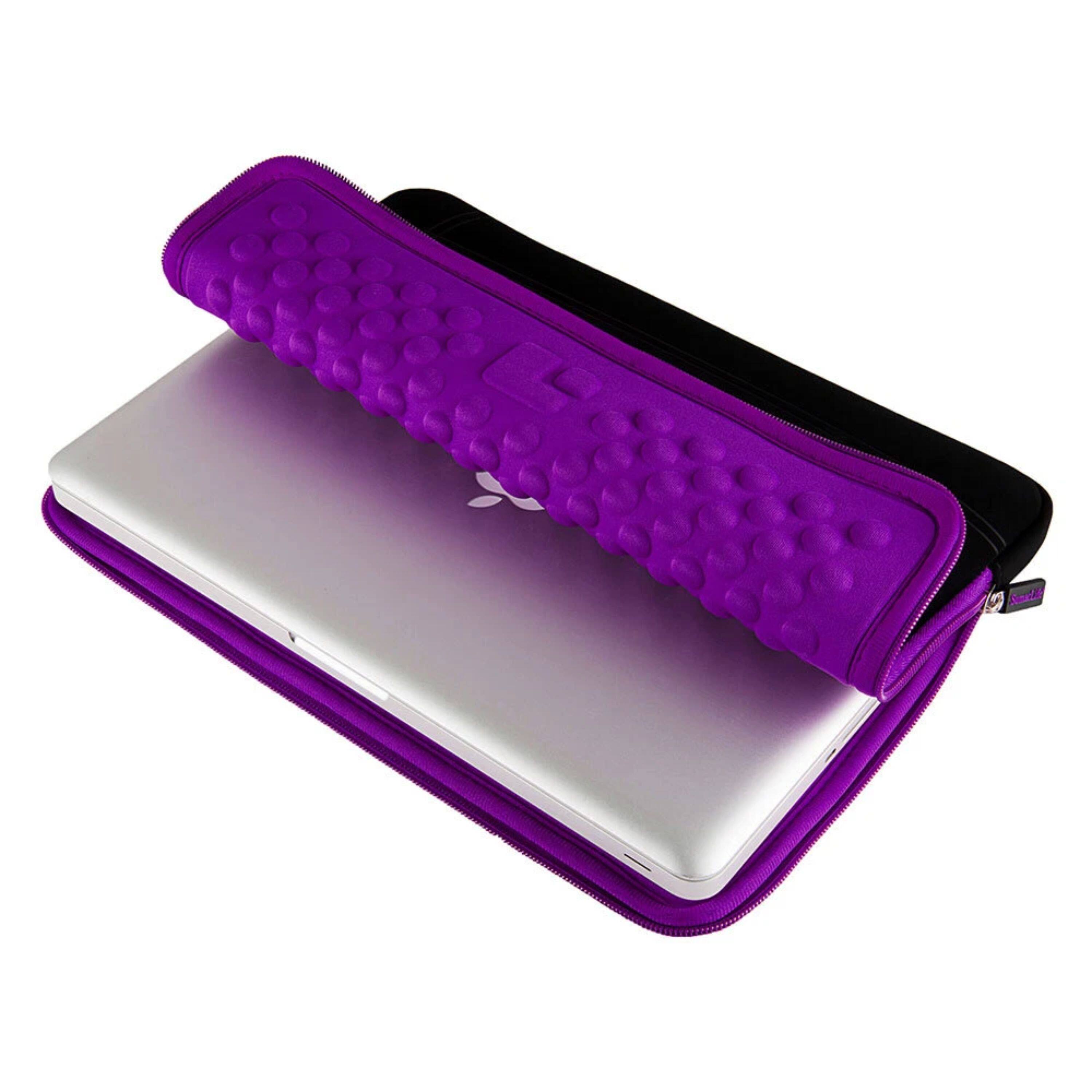 Back. Kitcheniva - Laptop Sleeve Case Zip Bag For 15" Laptop Black/Purple - Black/Purple.