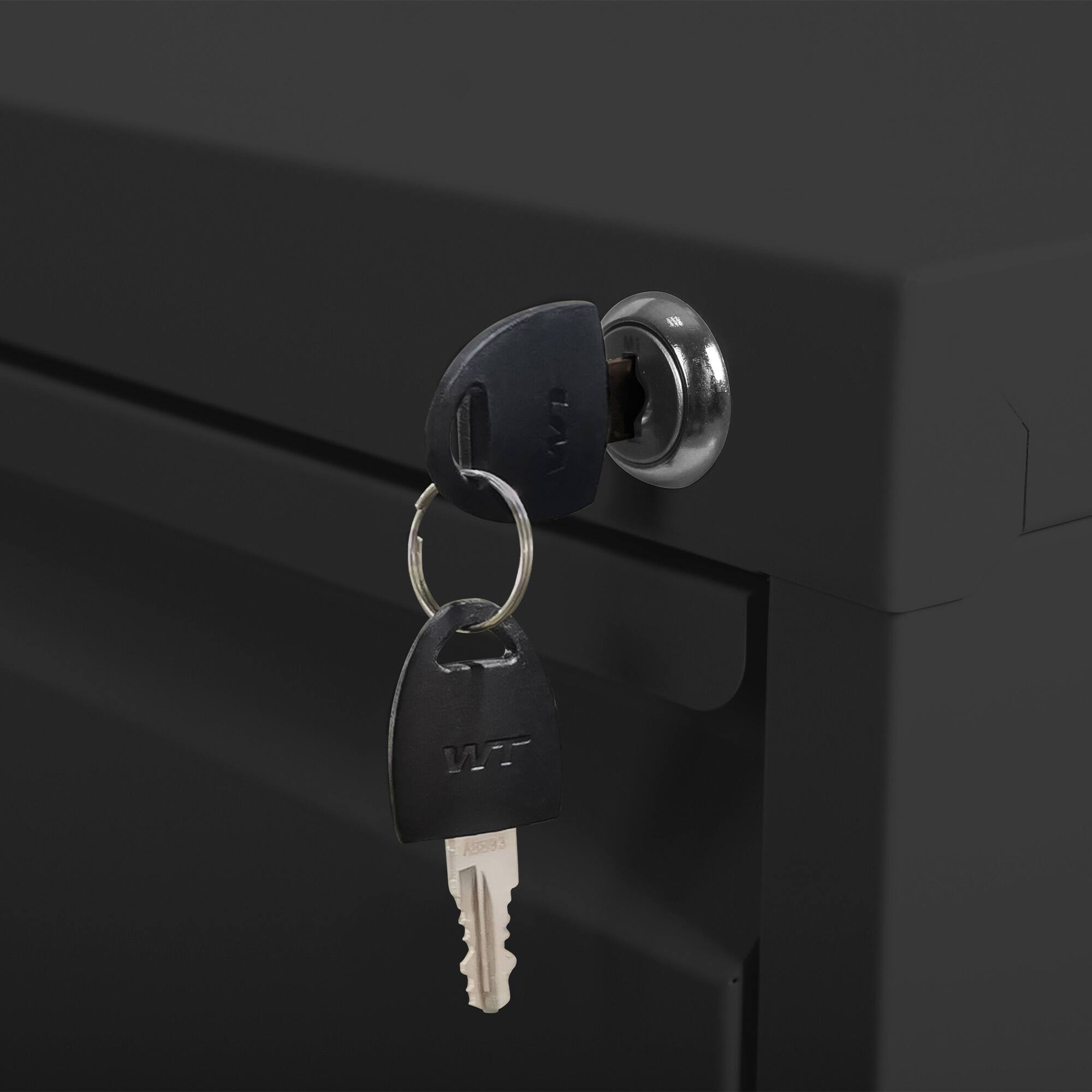 Alt View 8. GOODSILO - 5-Drawer Vertical File Storage Cabinet with Locking System and Removable Wheels for Office Organization - Black.