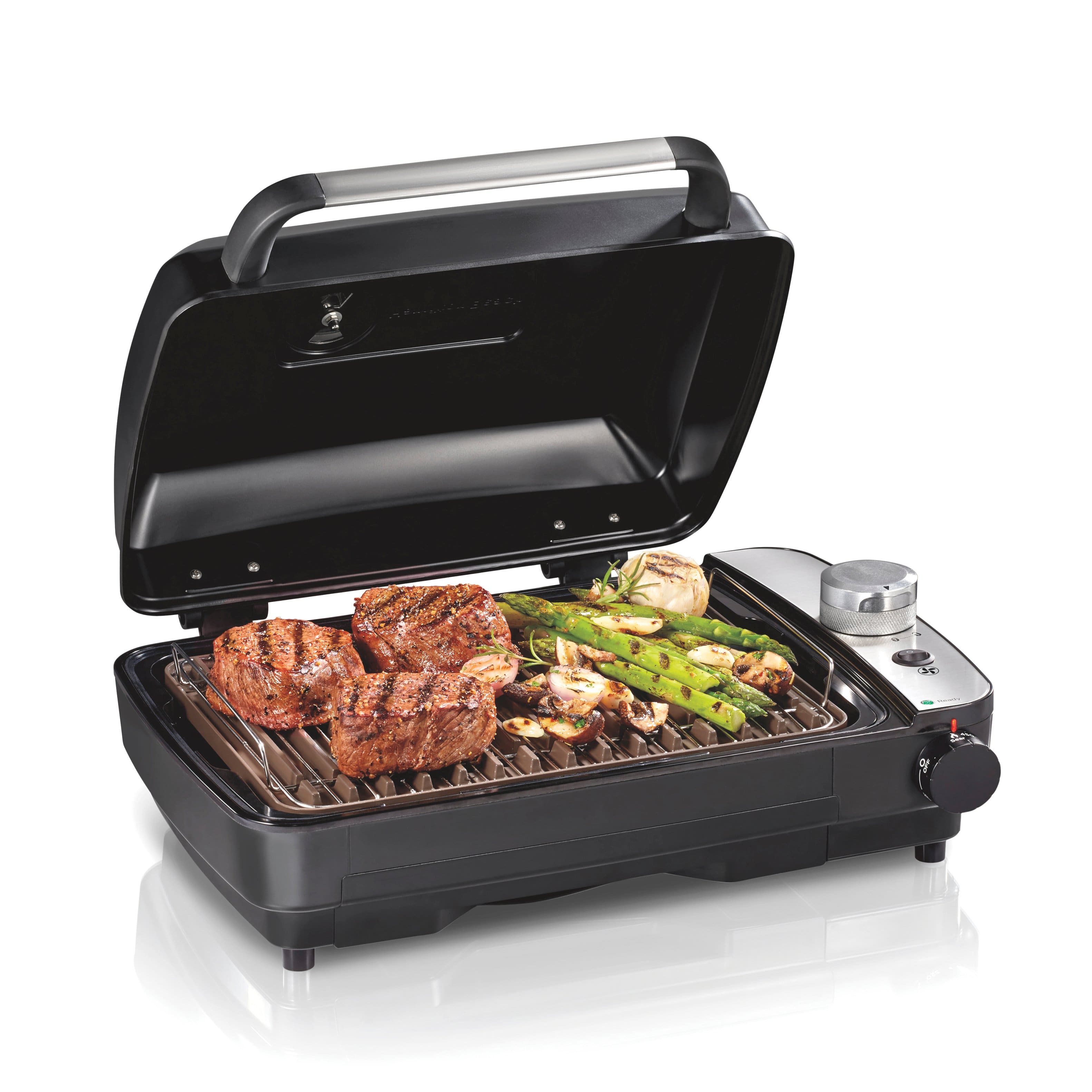 Hamilton Beach - Indoor Searing Grill with Hot/Cold Smoke Infuser