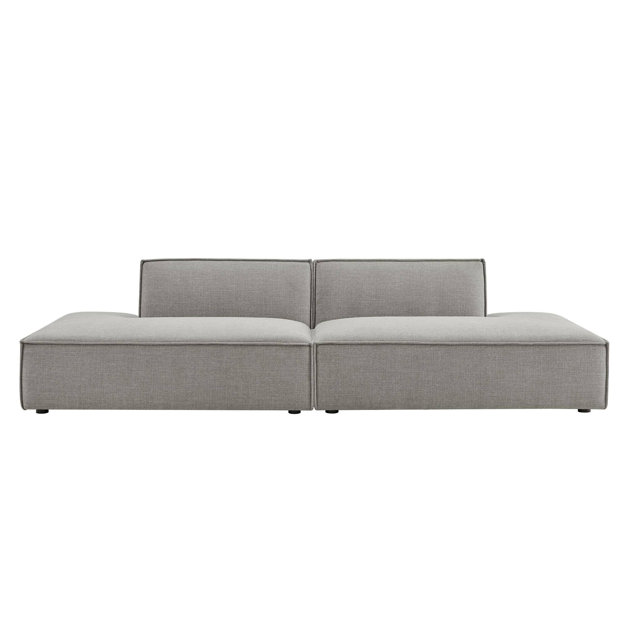 Alt View 5. Modway - Restore 2-Piece Performance Fabric Upholstered Modular Loveseat by Modway - Pewter.