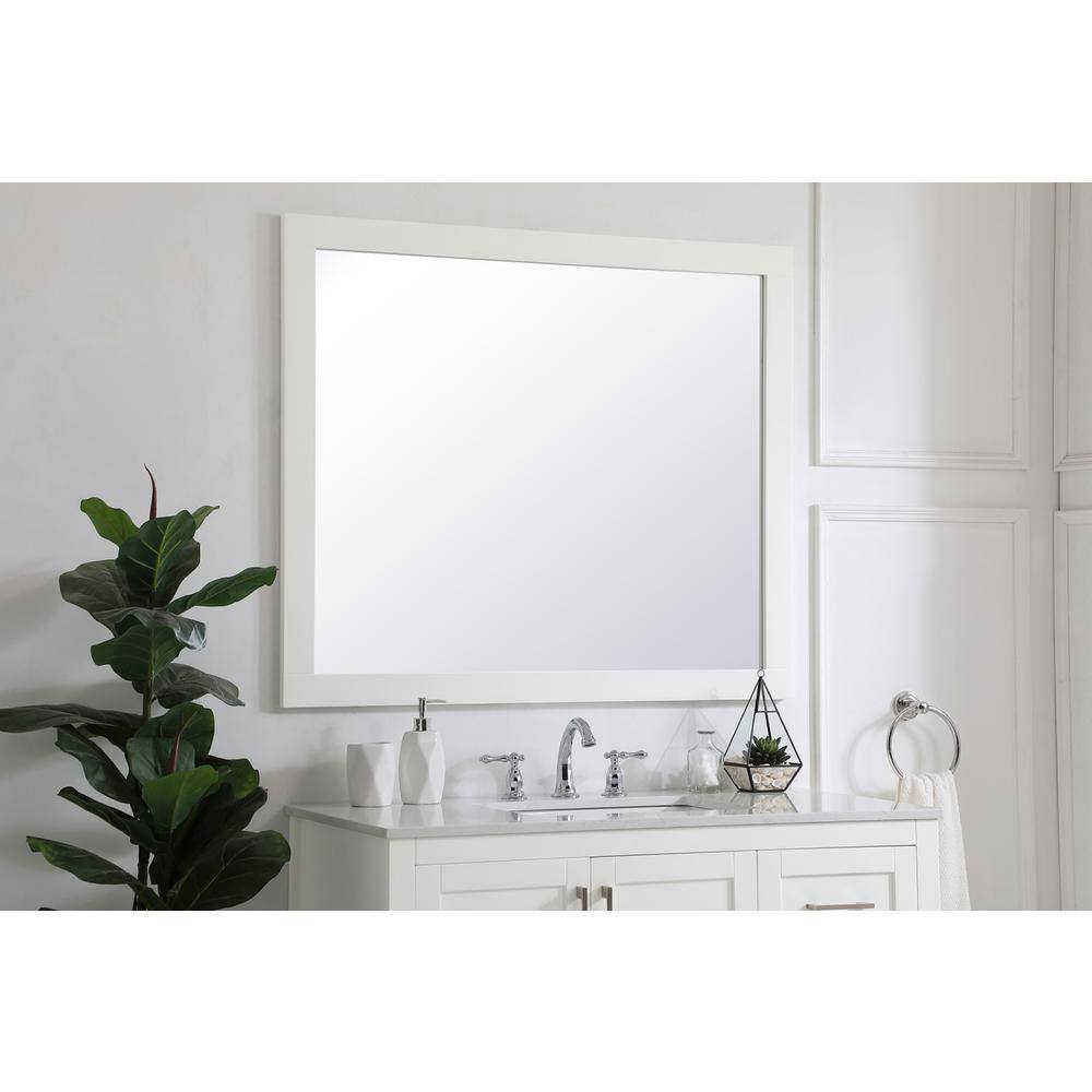 Alt View 6. Elegant Decor - Aqua rectangle vanity mirror 42 inch in White - White.