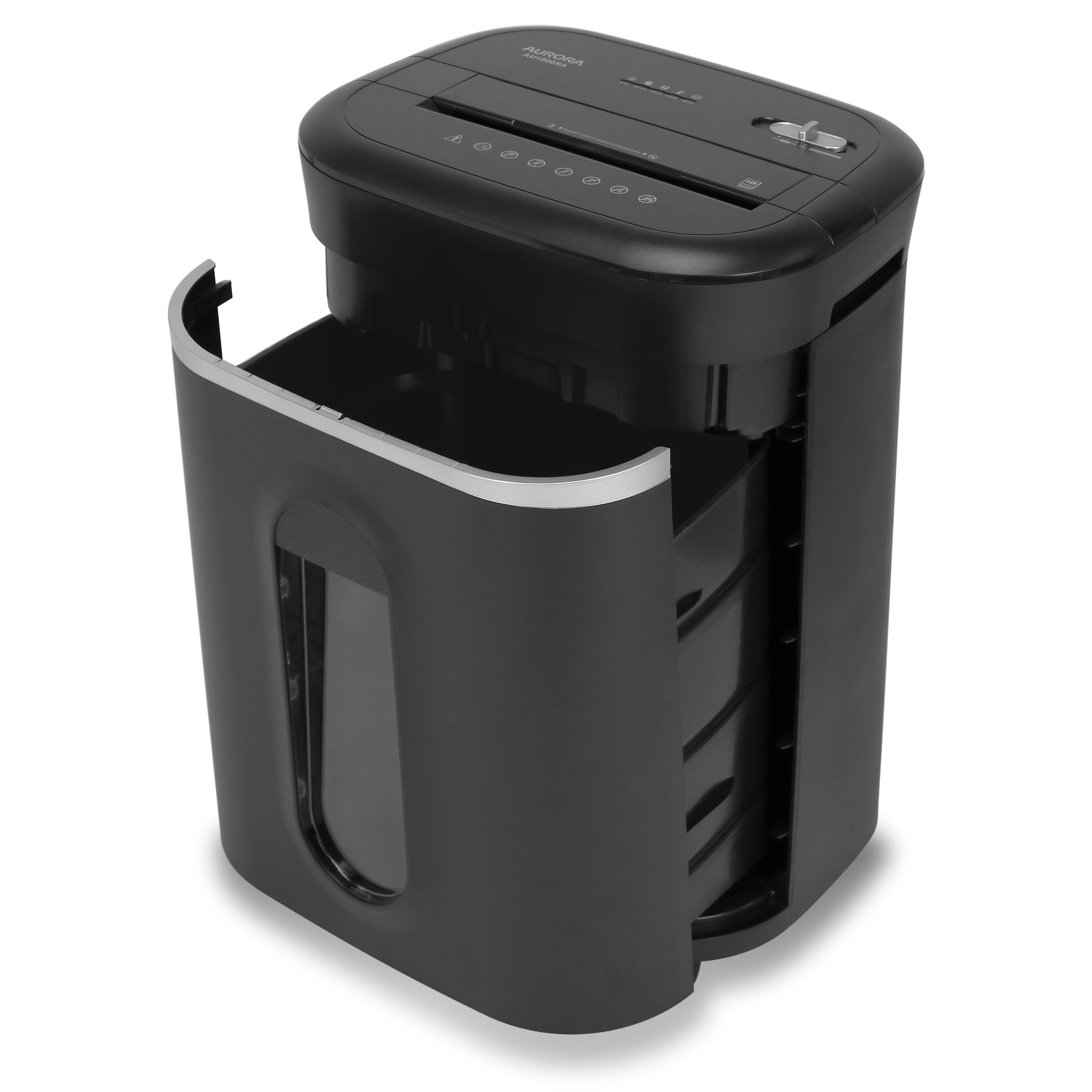 Alt View 1. Aurora - Aurora AU1800XA Anti-Jam Heavy Duty 18-Sheet Crosscut Paper and CD Shredder / 6 Gallon Pullout Basket / 30 Min Run Time - Black.