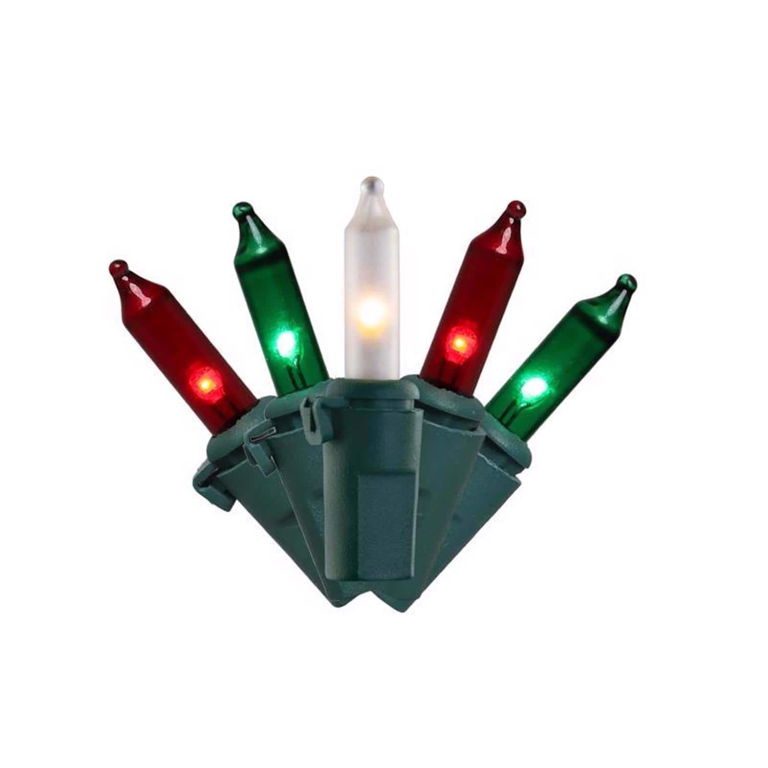 Celebrations - Classic LED T5 Red/Green/Pure White 100 ct String Christmas Lights 24.75 ft.