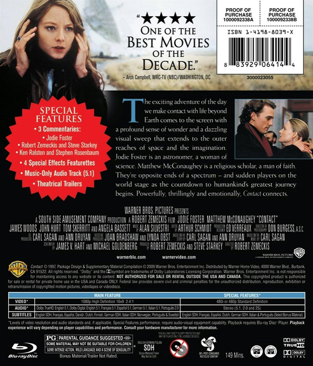Back. Contact [Blu-ray].