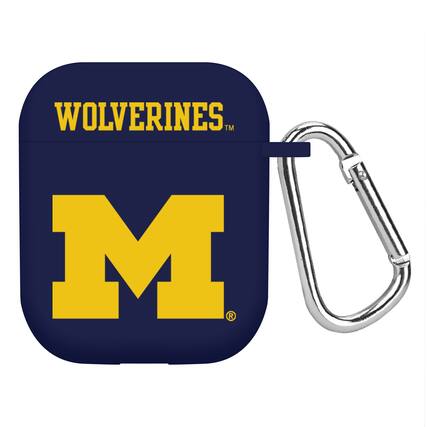 Front. Affinity Bands - Navy Michigan Wolverines AirPods Case Cover - Navy.