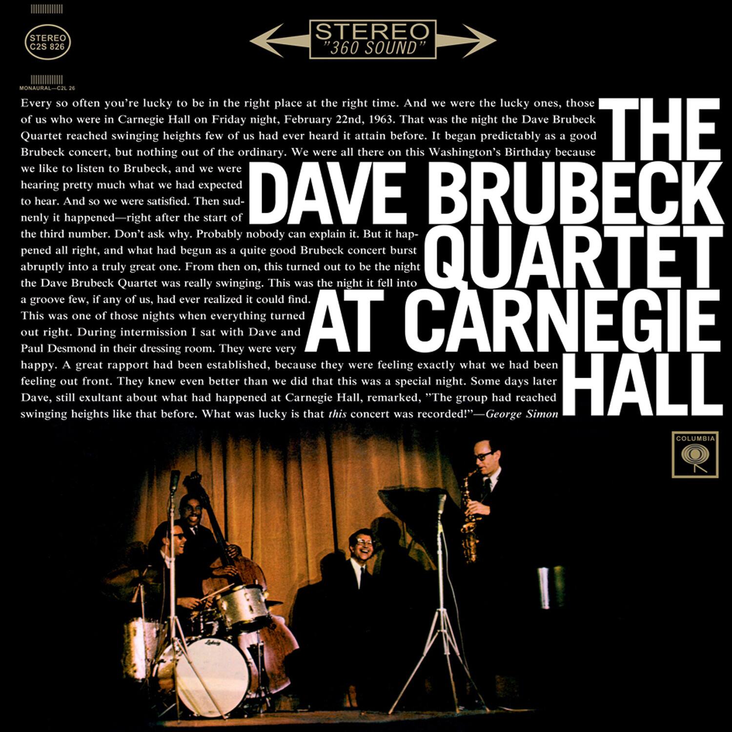 Dave Brubeck Quartet - The Dave Brubeck Quartet at Carnegie Hall   - VINYL LP